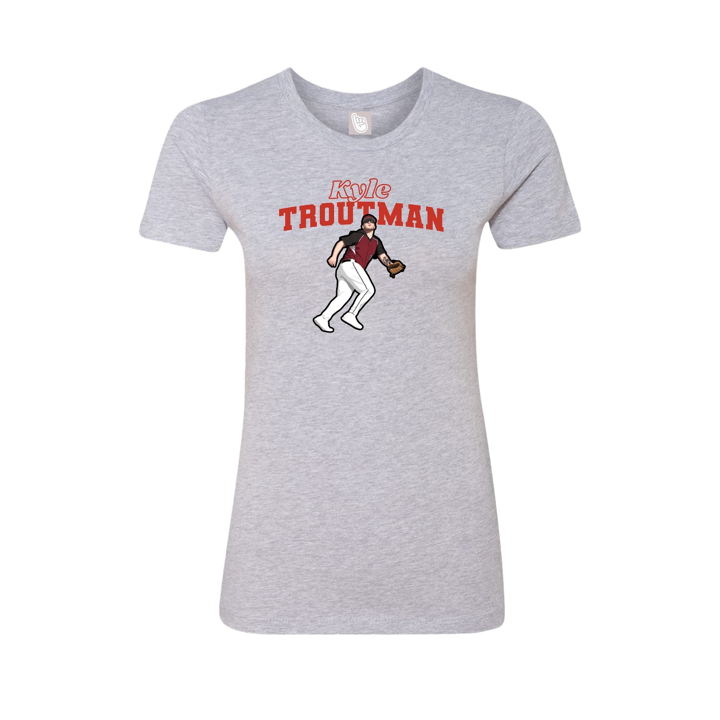 Womens Tee — Name Arch in Grey