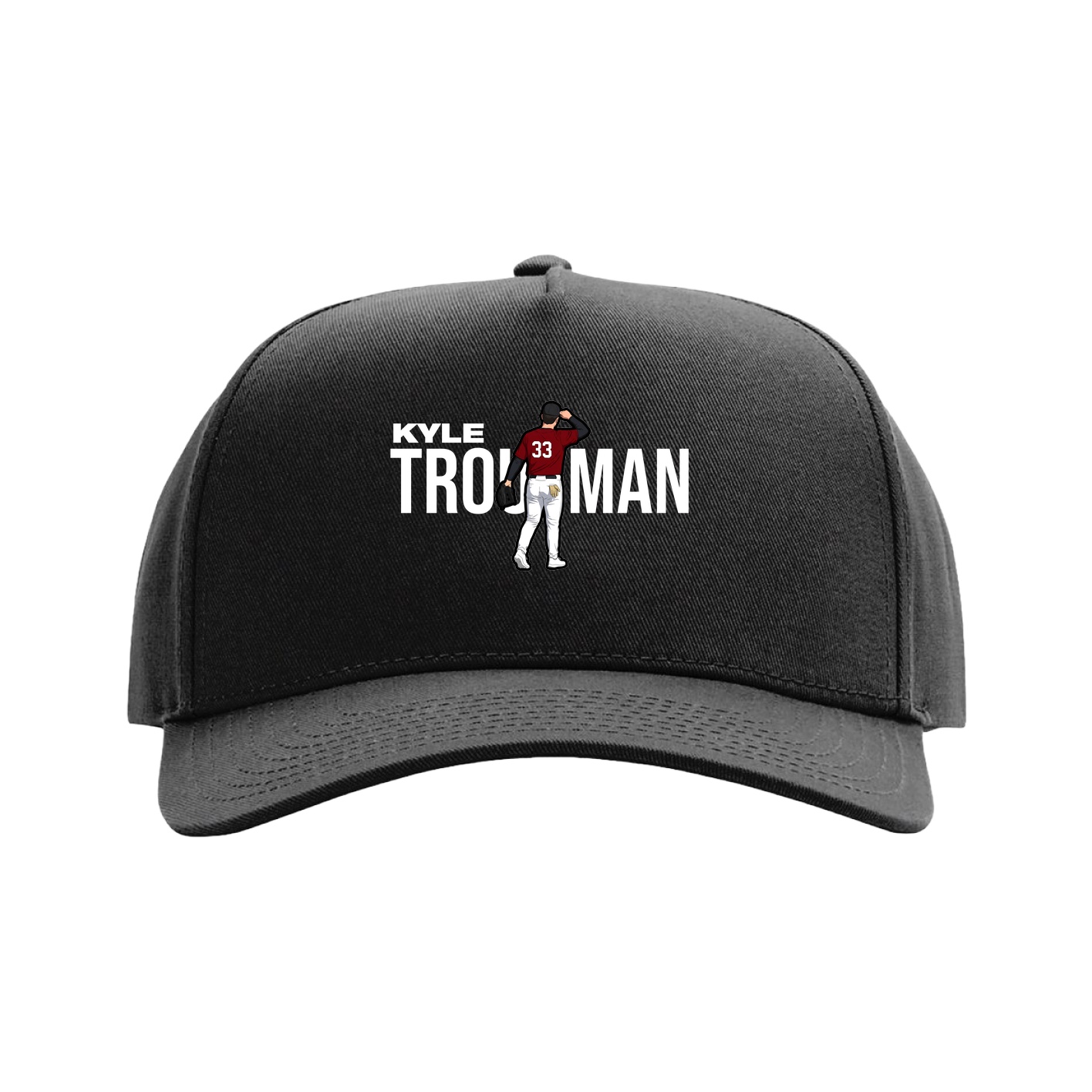 Full Fabric Five-Panel Champ Cap — Player Name in Black