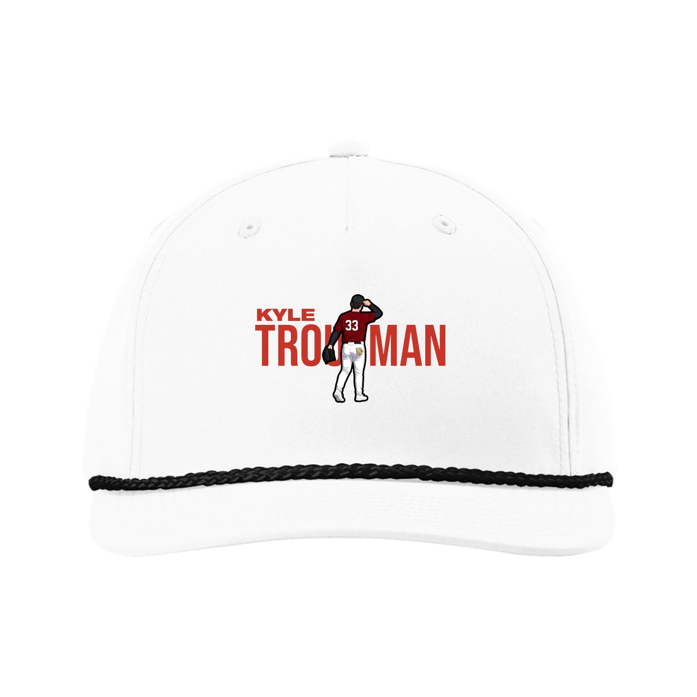 Five-Panel Classic Rope Cap — Player Name in White
