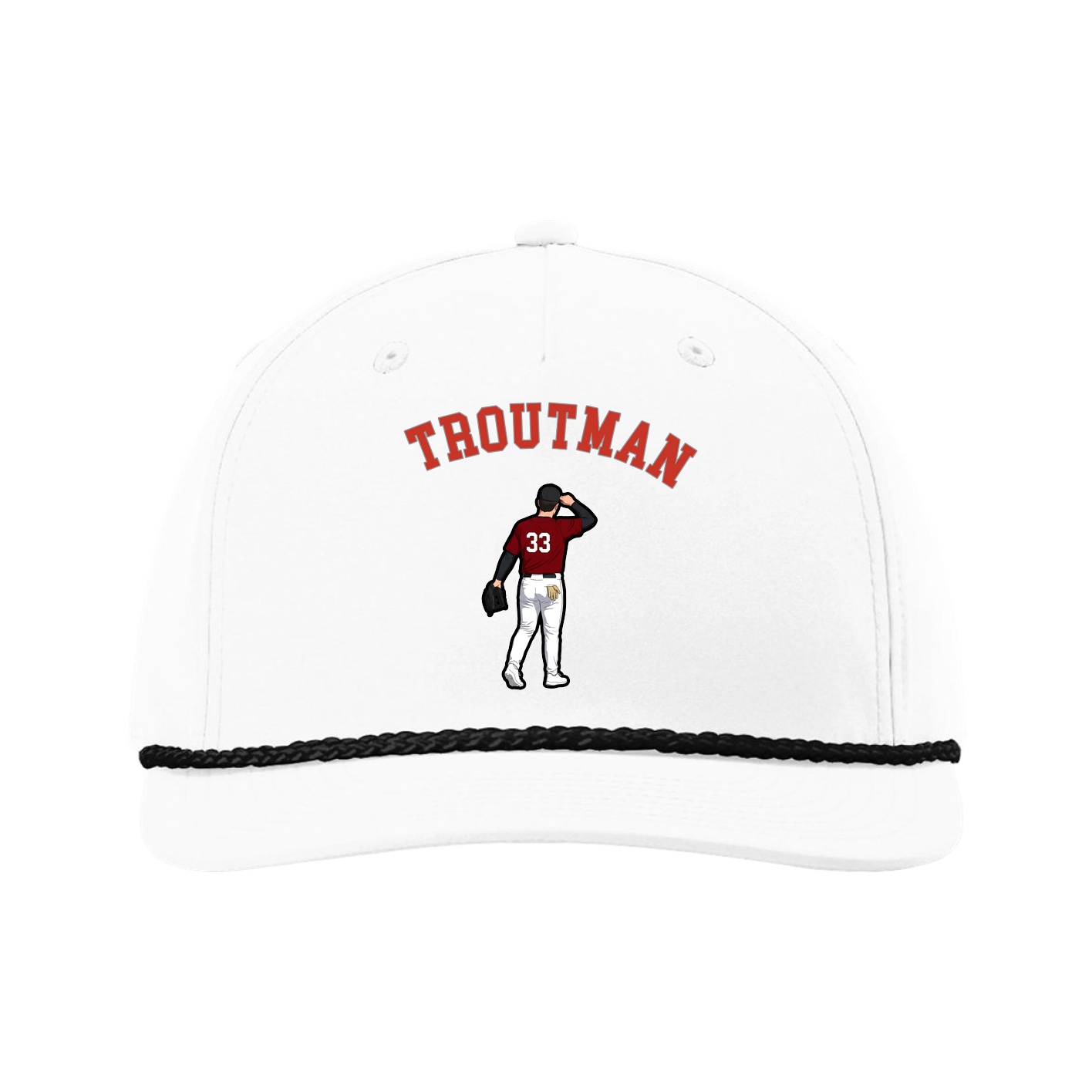 Five-Panel Classic Rope Cap — Shirsey Arch in White