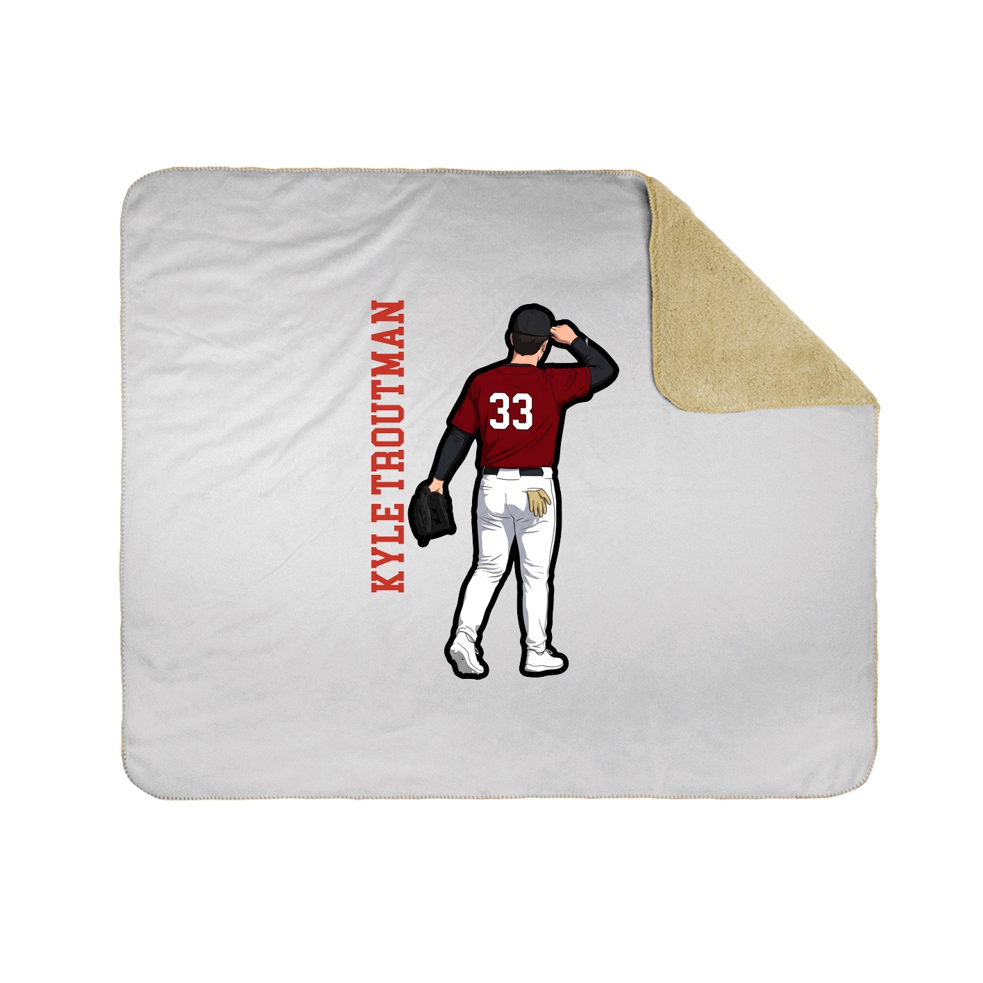 Throw Blanket — Name Vertical in White