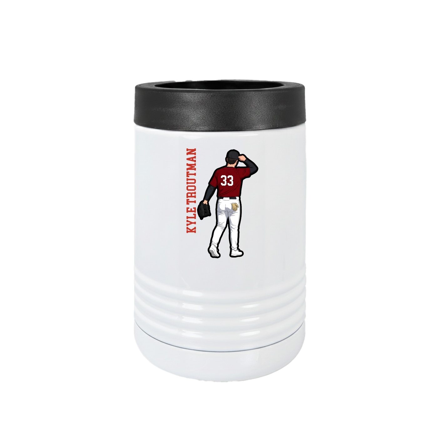 Beverage Holder — Name Vertical in White