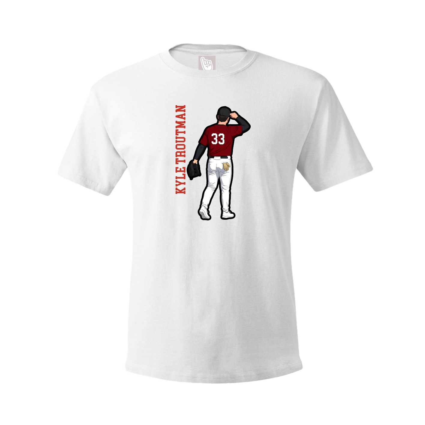 Youth Tee — Name Vertical in White