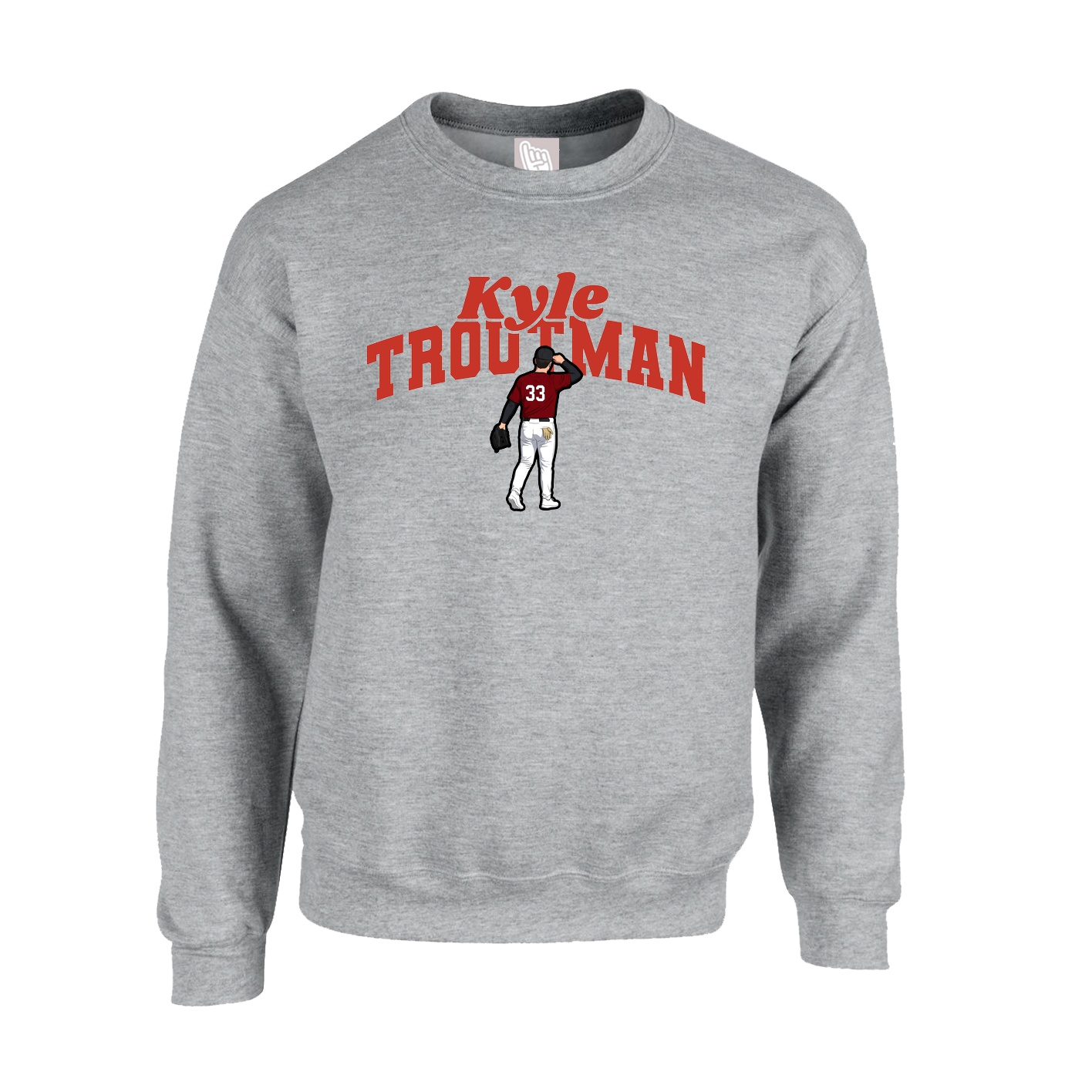 Fleece Crew — Signature Arch in Grey