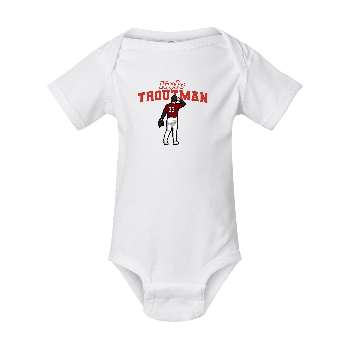 Baby Onesie — Name Arch in White