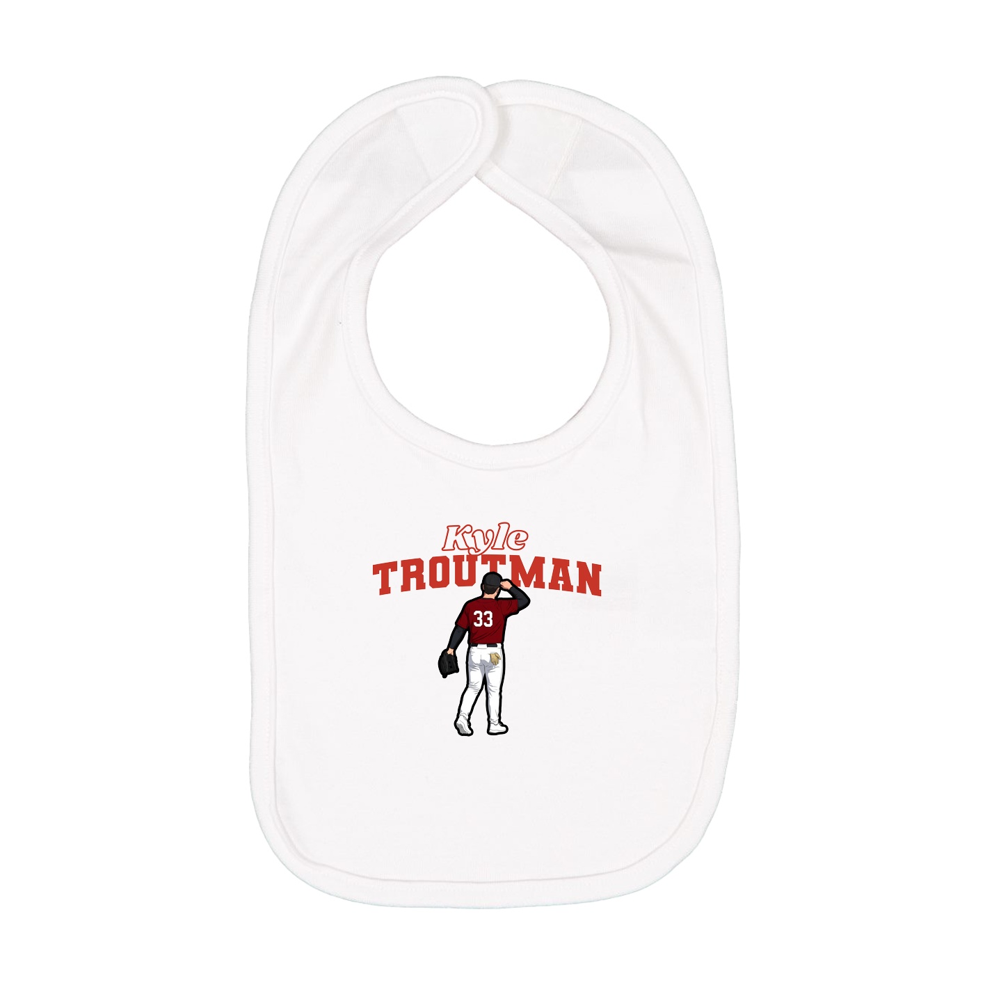 Infant Bib — Name Arch in White