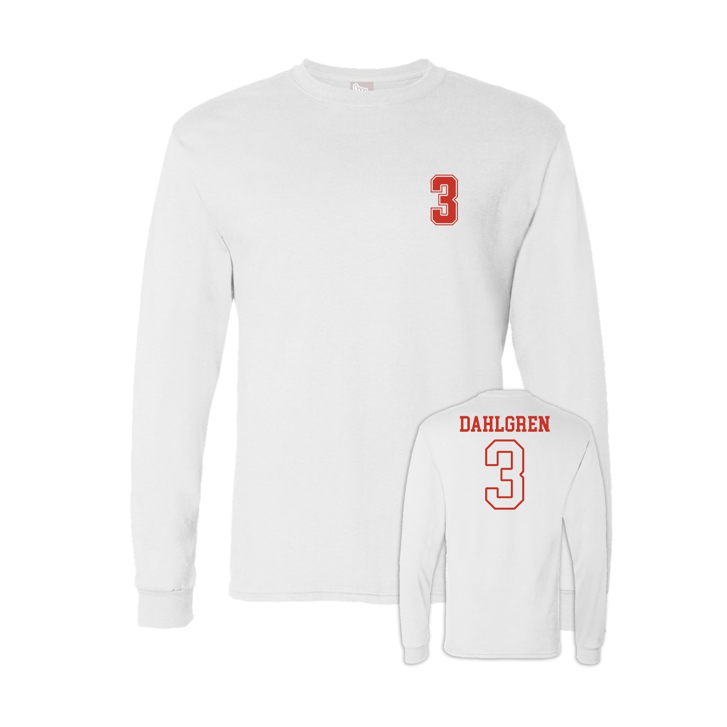 Long Sleeve Tee — Chest Back in White