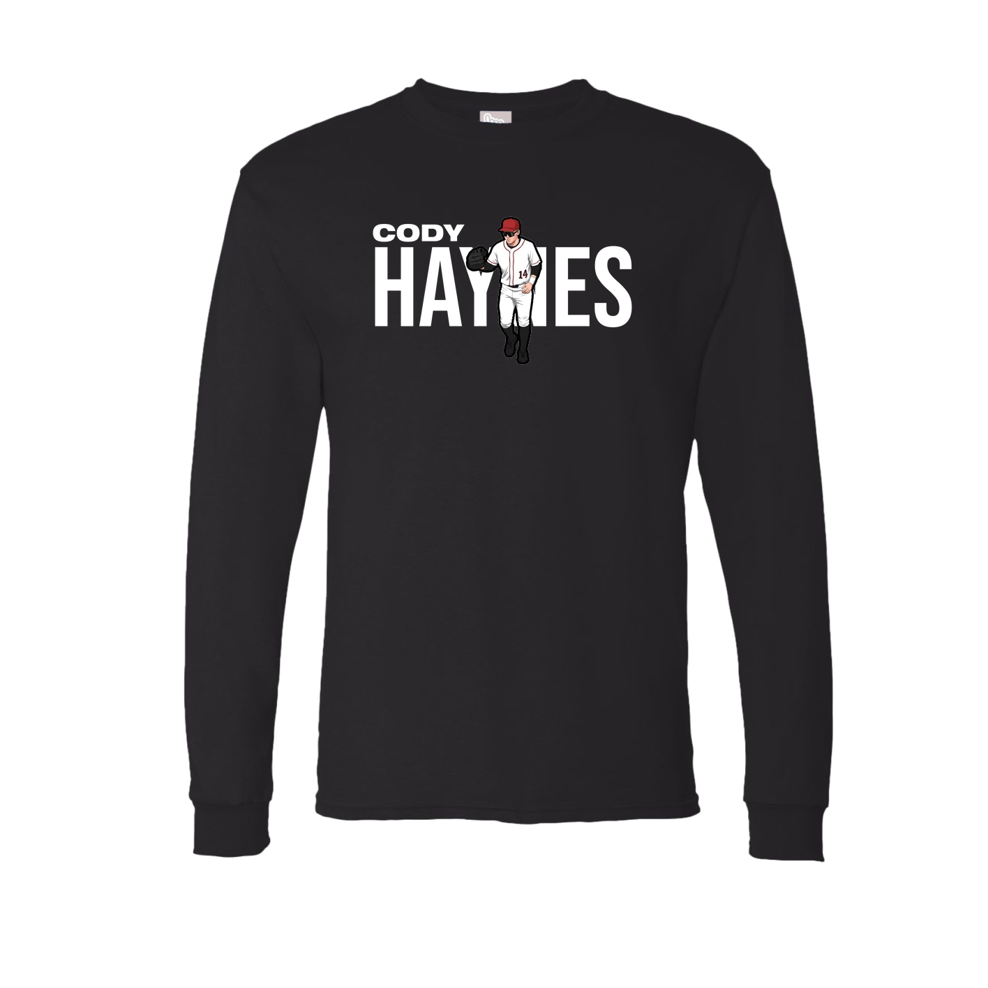 Long Sleeve Tee — Player Name in Black