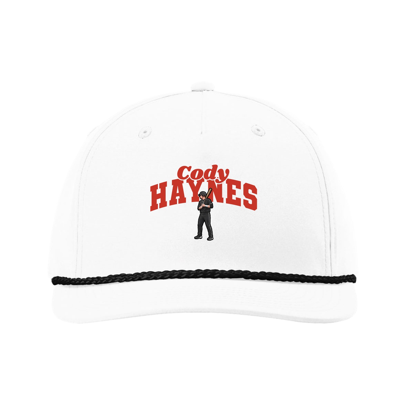 Five-Panel Classic Rope Cap — Signature Arch in White