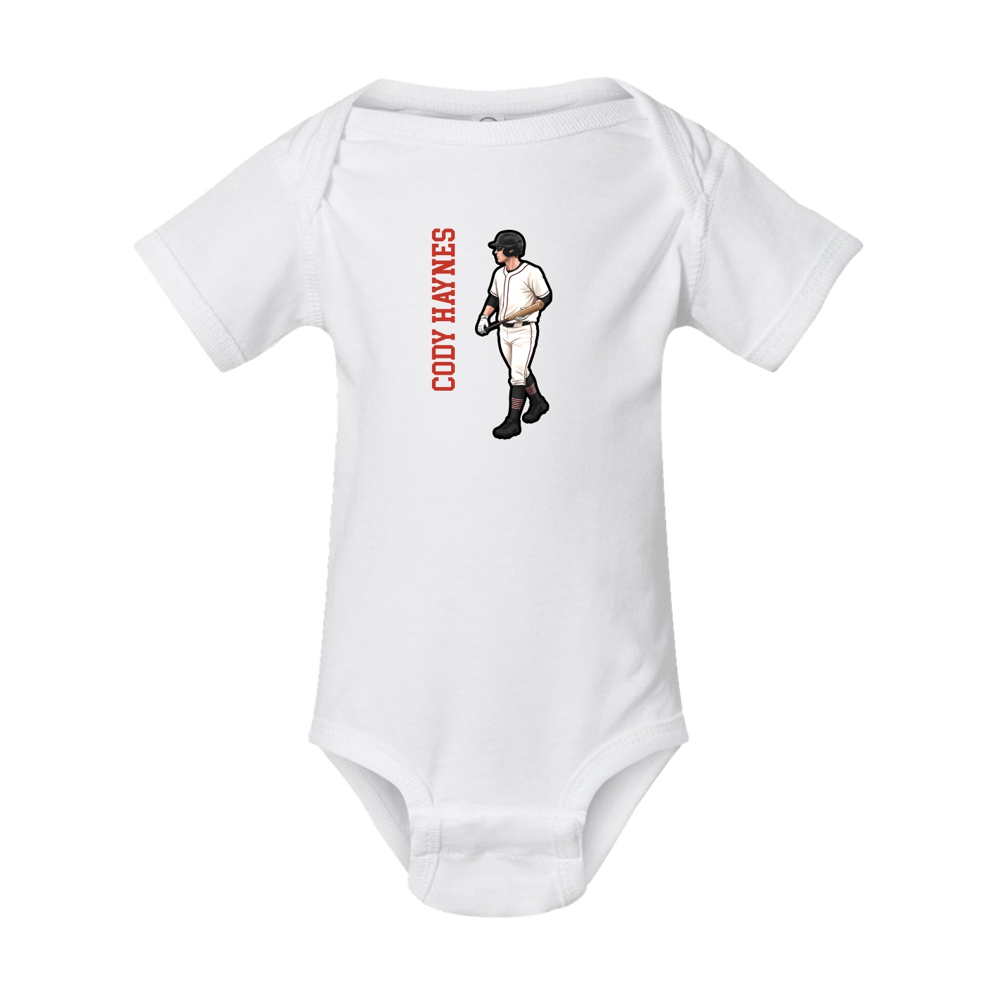 Baby Onesie — Name Vertical in White