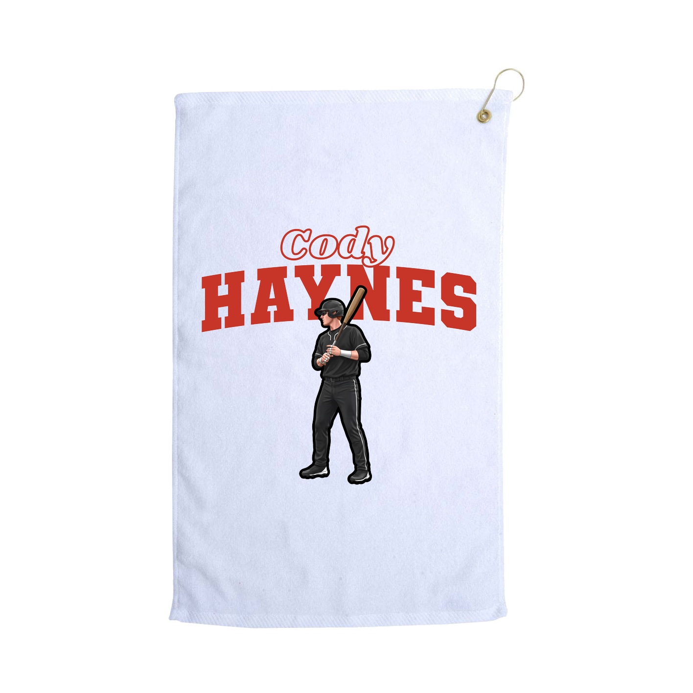Golf Towel — Name Arch in White