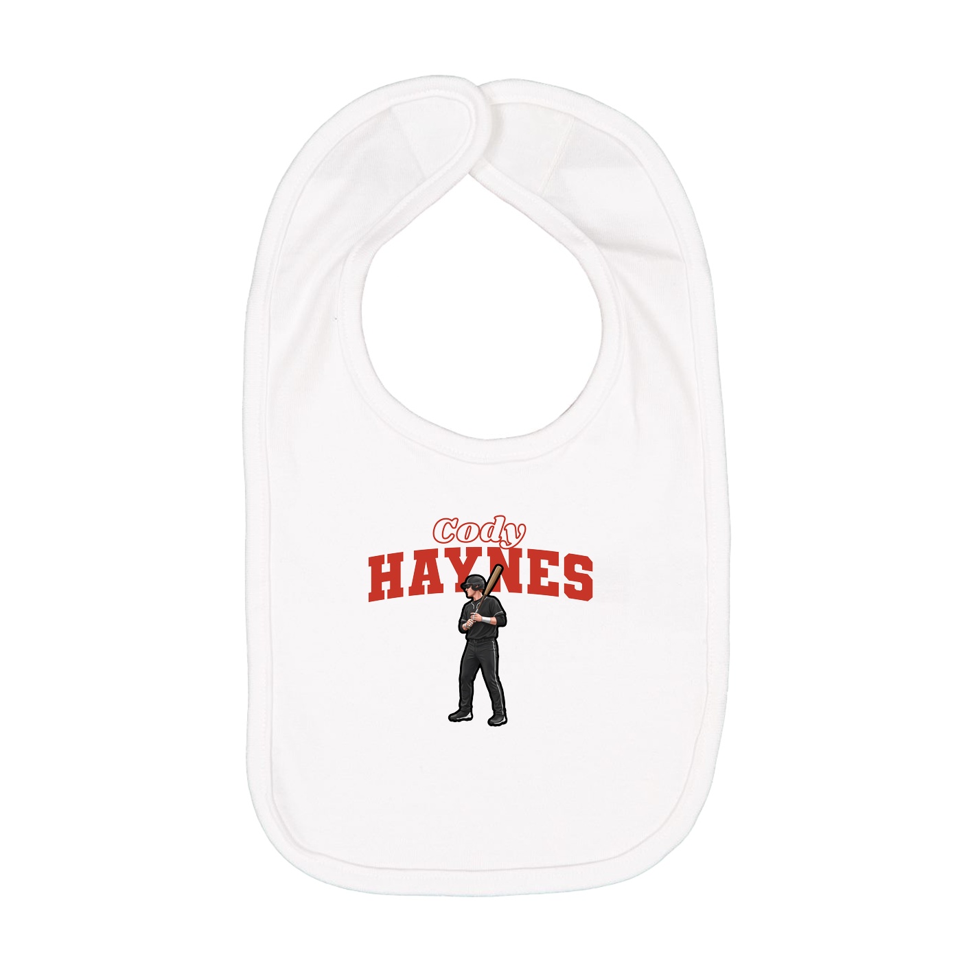 Infant Bib — Name Arch in White