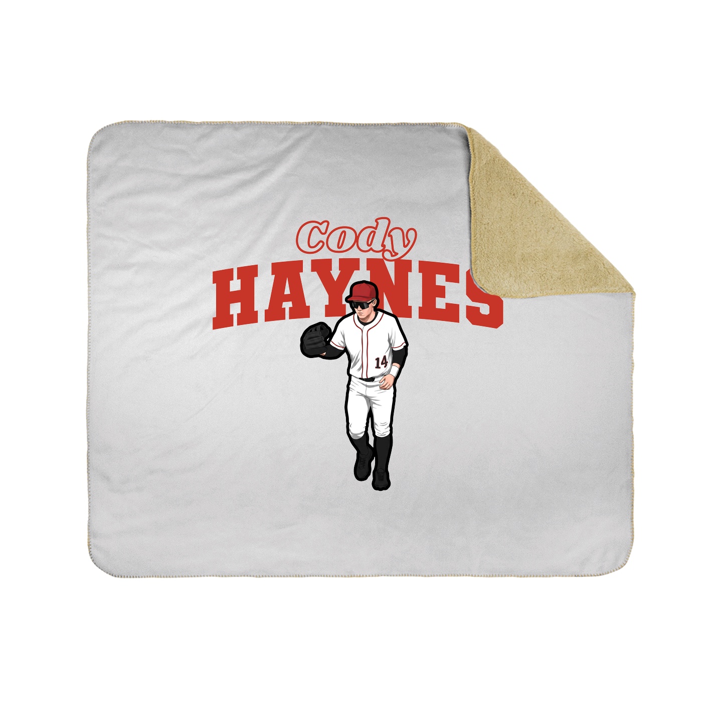 Throw Blanket — Name Arch in White