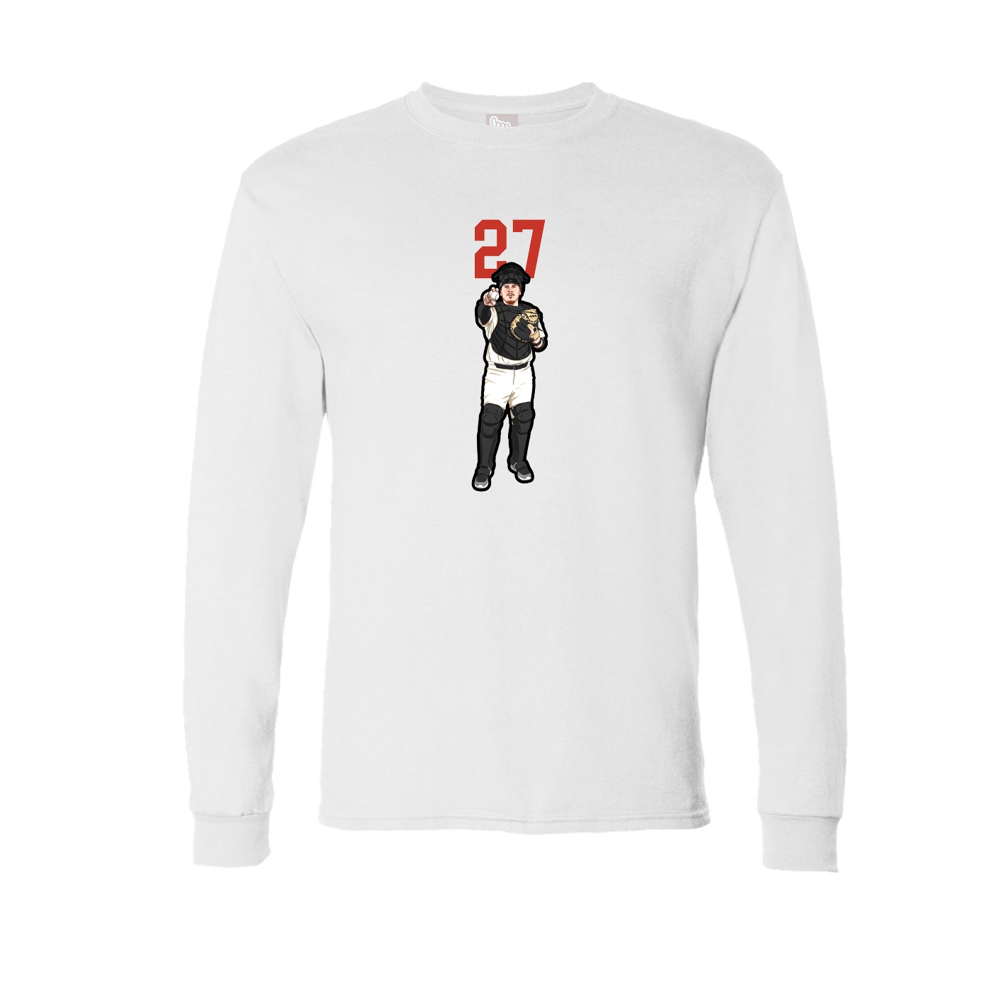 Long Sleeve Tee — Number Top in White