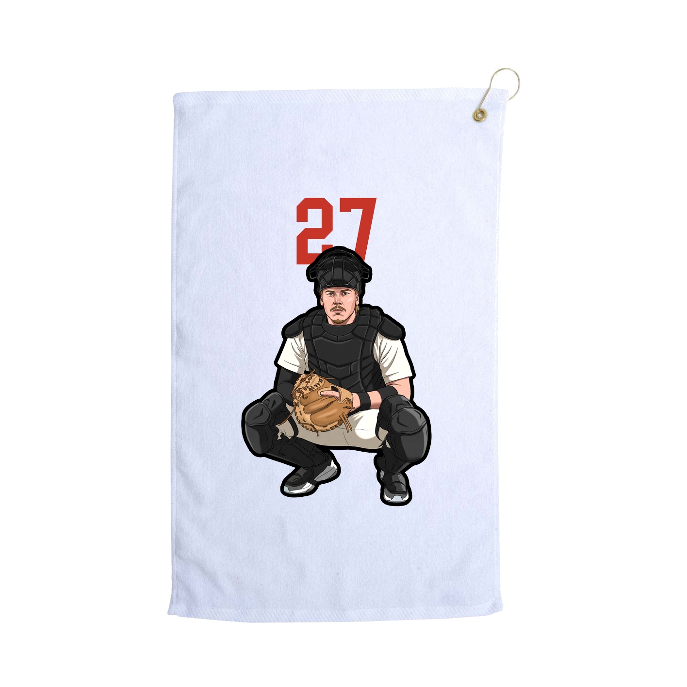 Golf Towel — Number Top in White