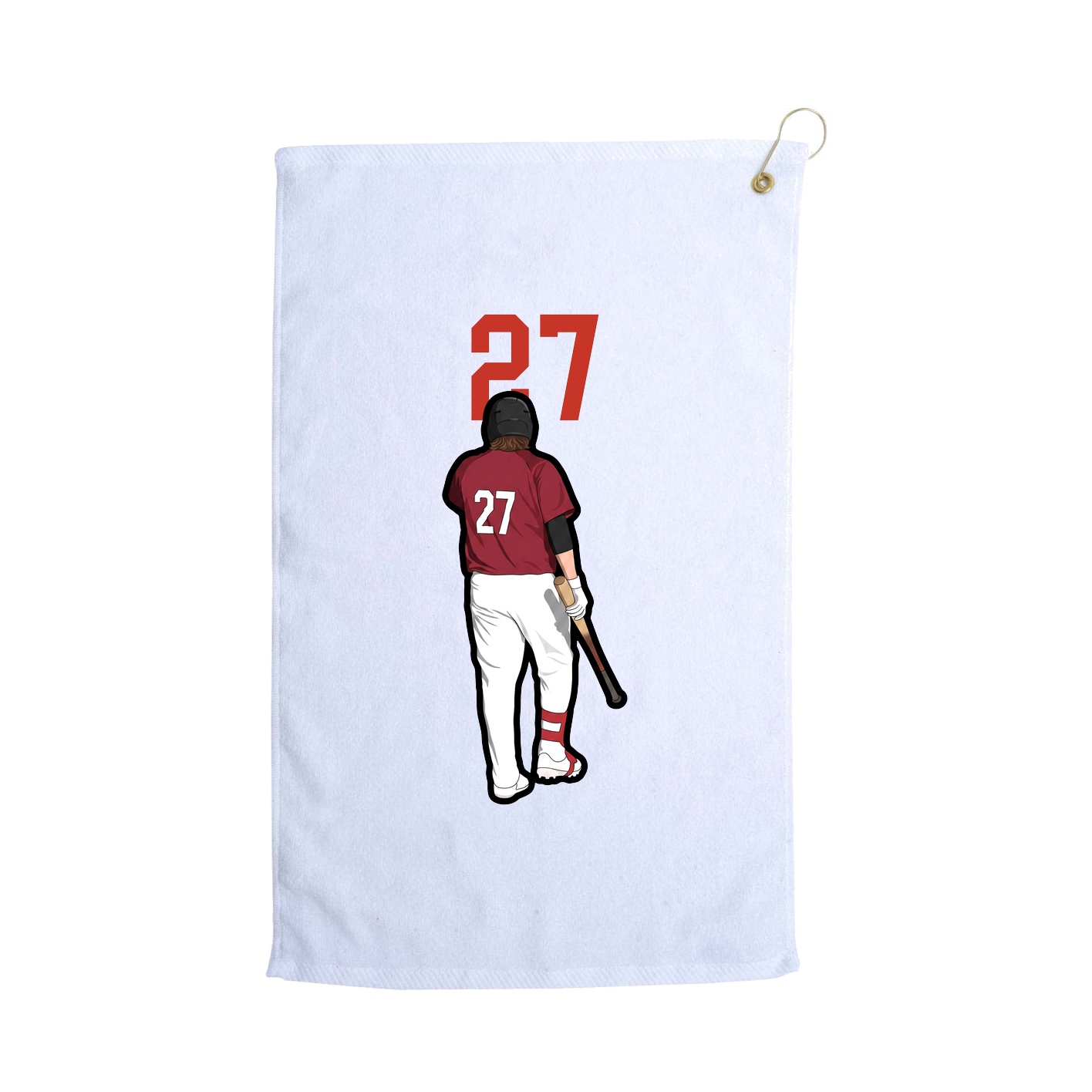 Golf Towel — Number Top in White