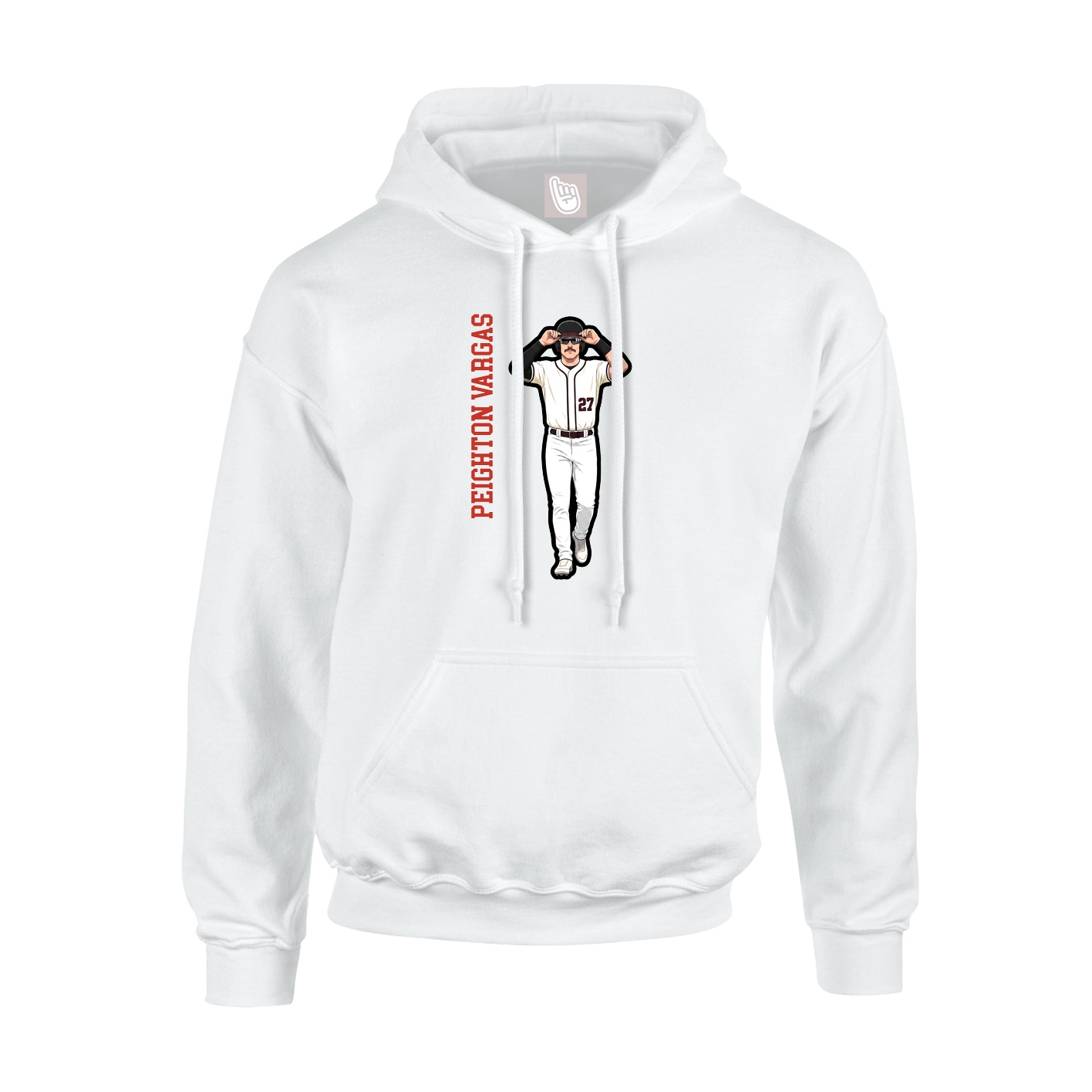 Hoodie — Name Vertical in White