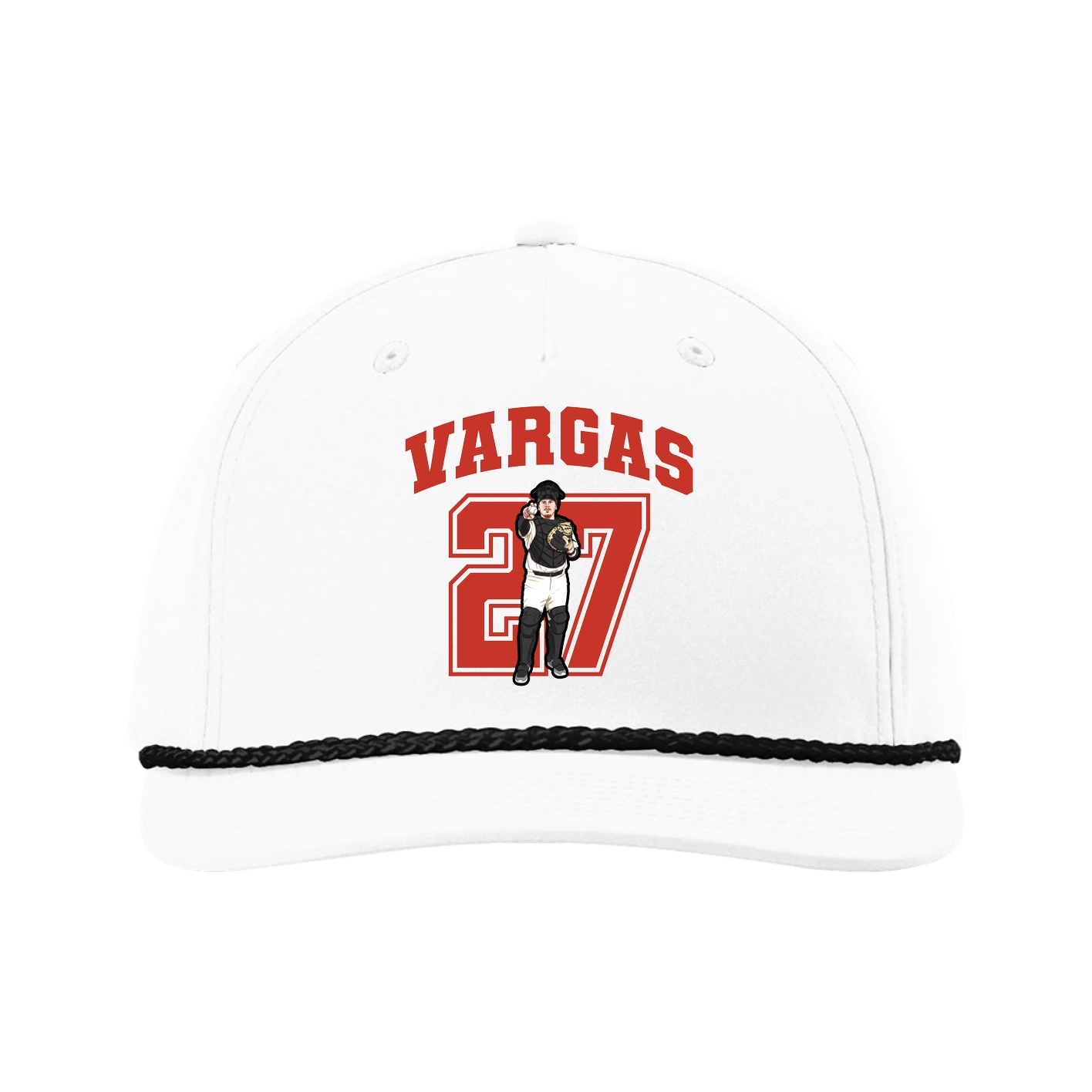Five-Panel Classic Rope Cap — Number in White