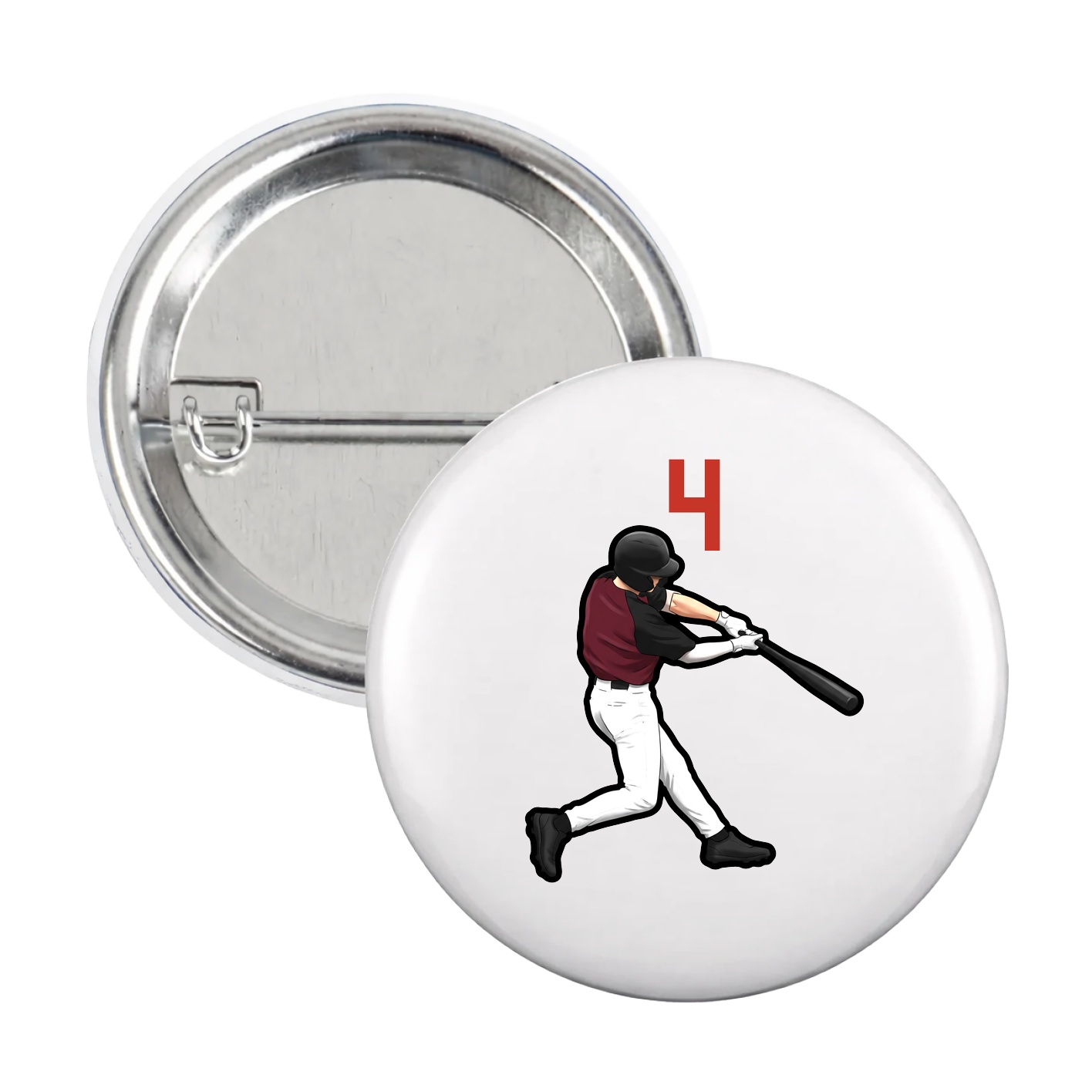 Game Day Button — Number Top in White
