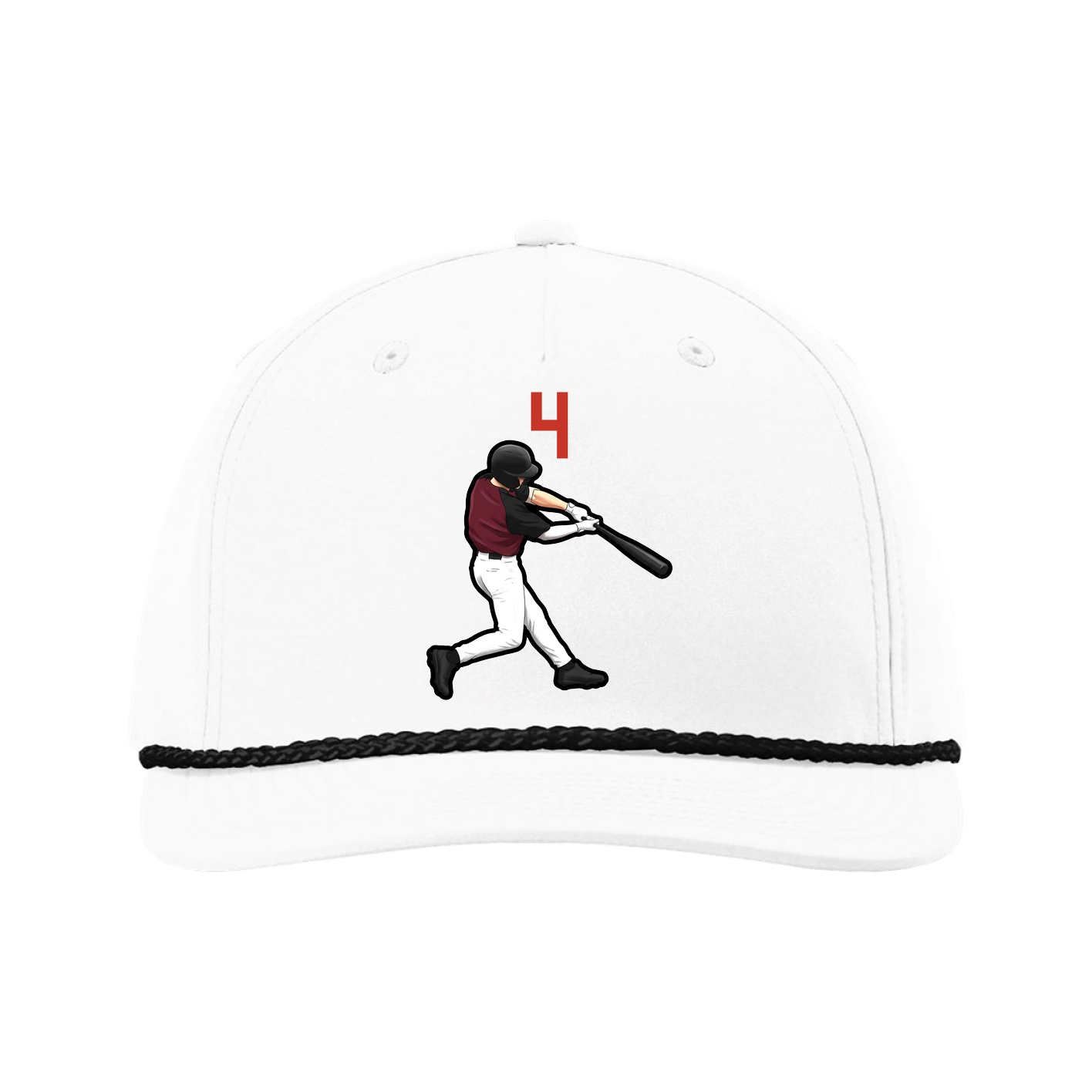 Five-Panel Classic Rope Cap — Number Top in White