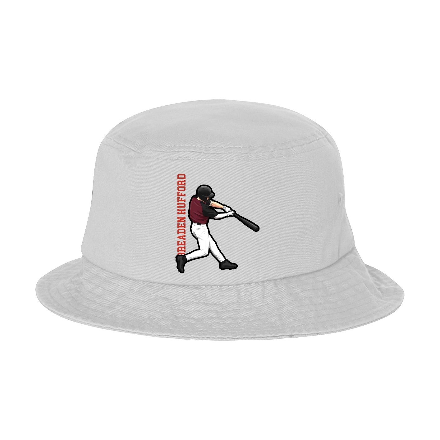 Bucket Cap — Name Vertical in White