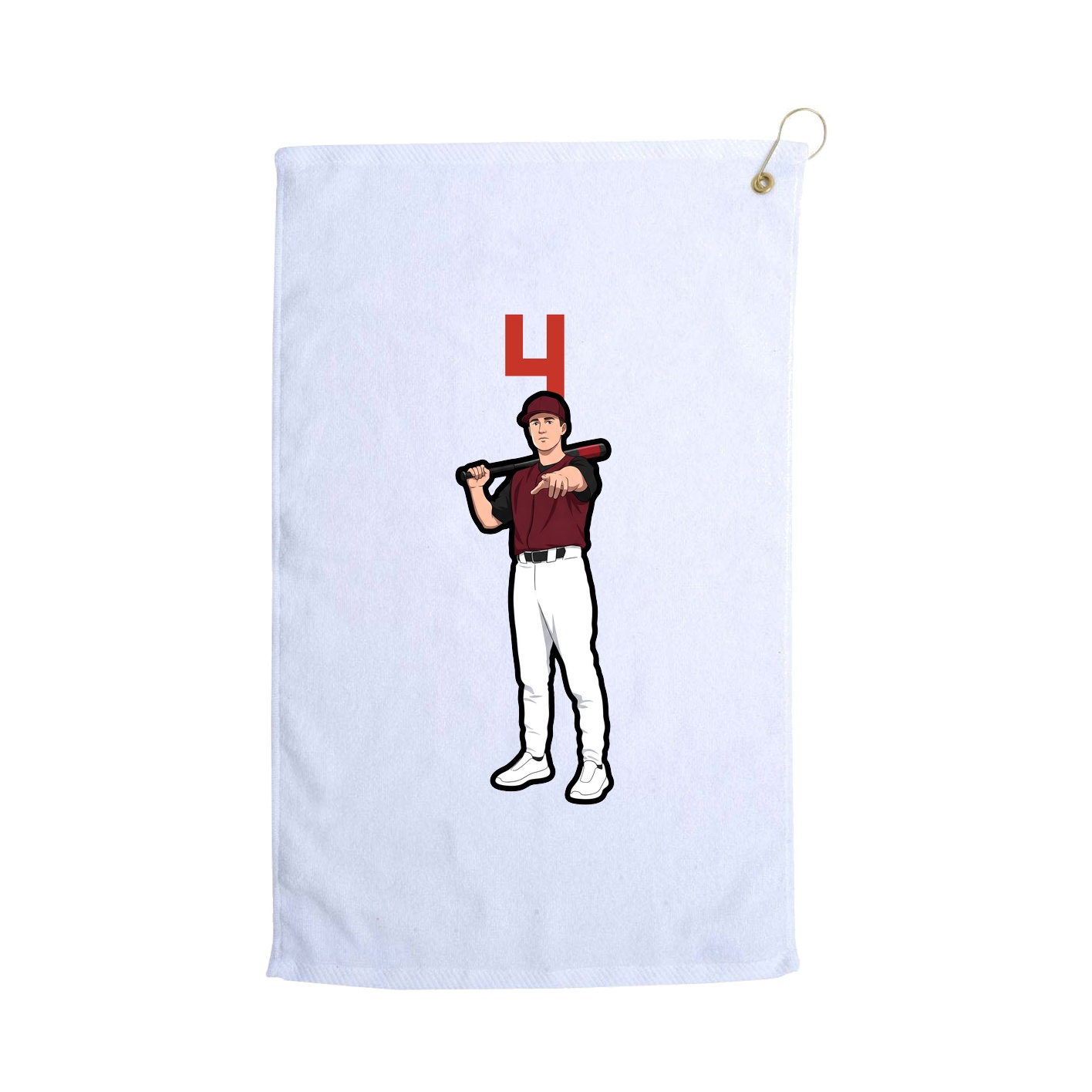 Golf Towel — Number Top in White