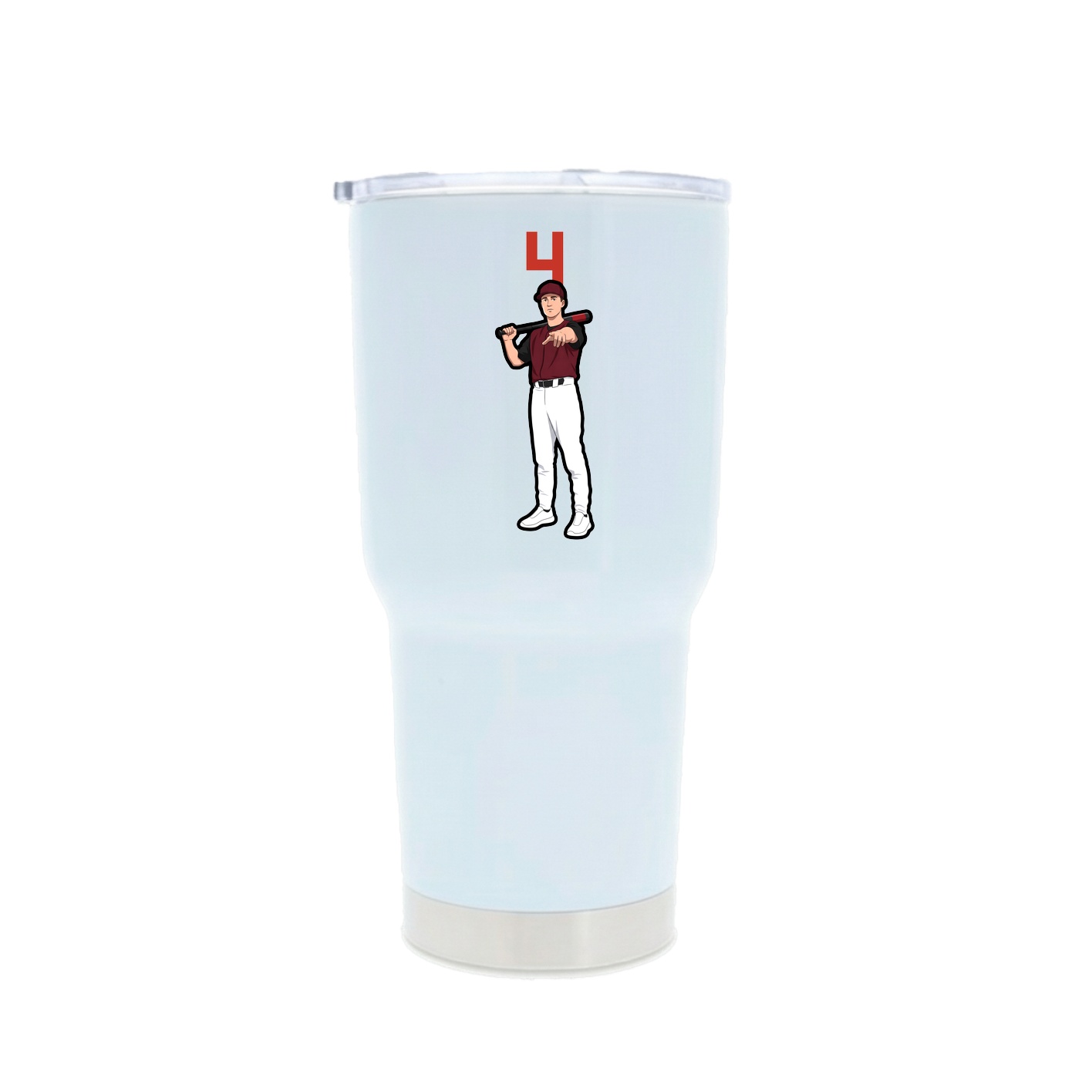 30oz Stainless Steel Tumbler — Number Top in White