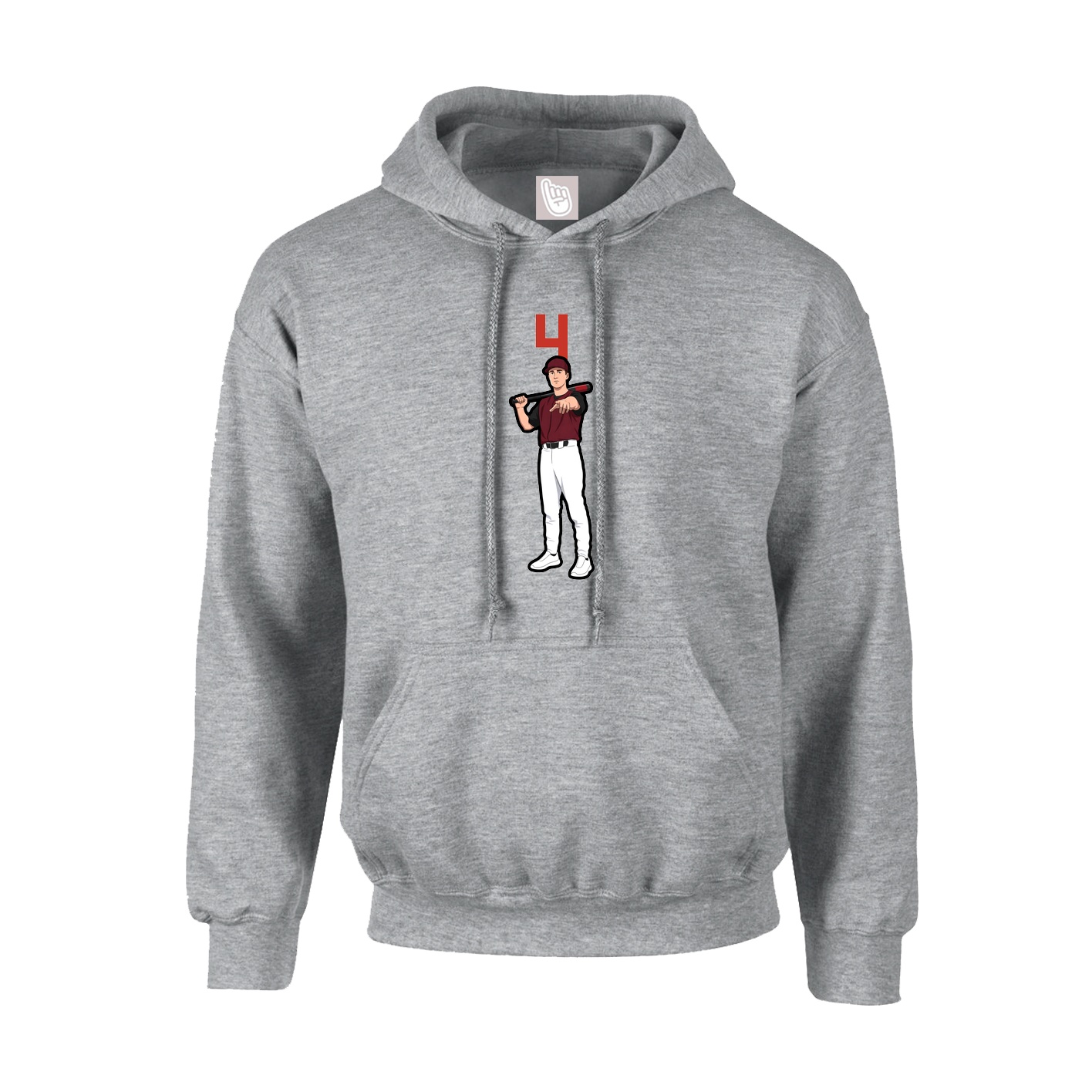 Hoodie — Number Top in Grey