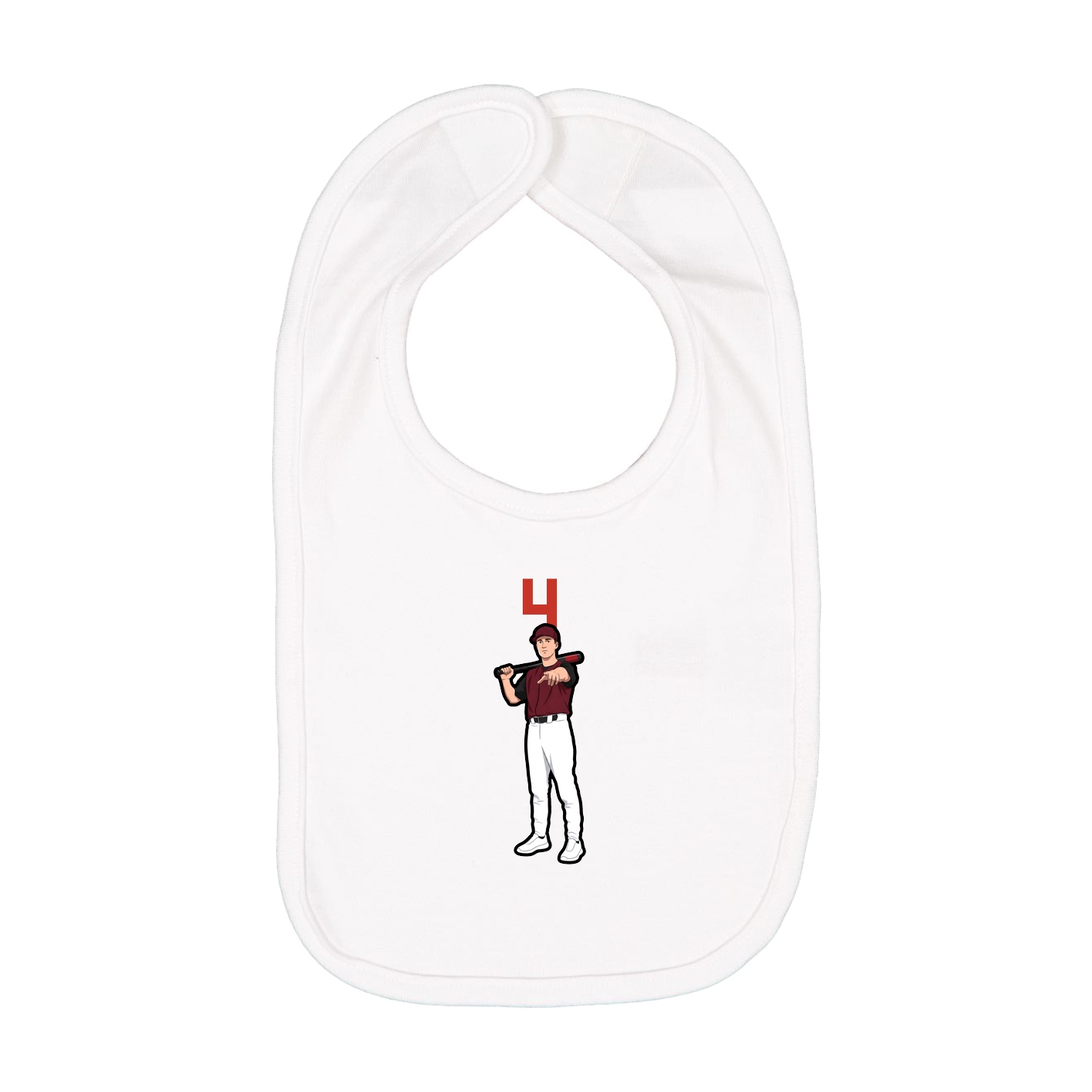 Infant Bib — Number Top in White