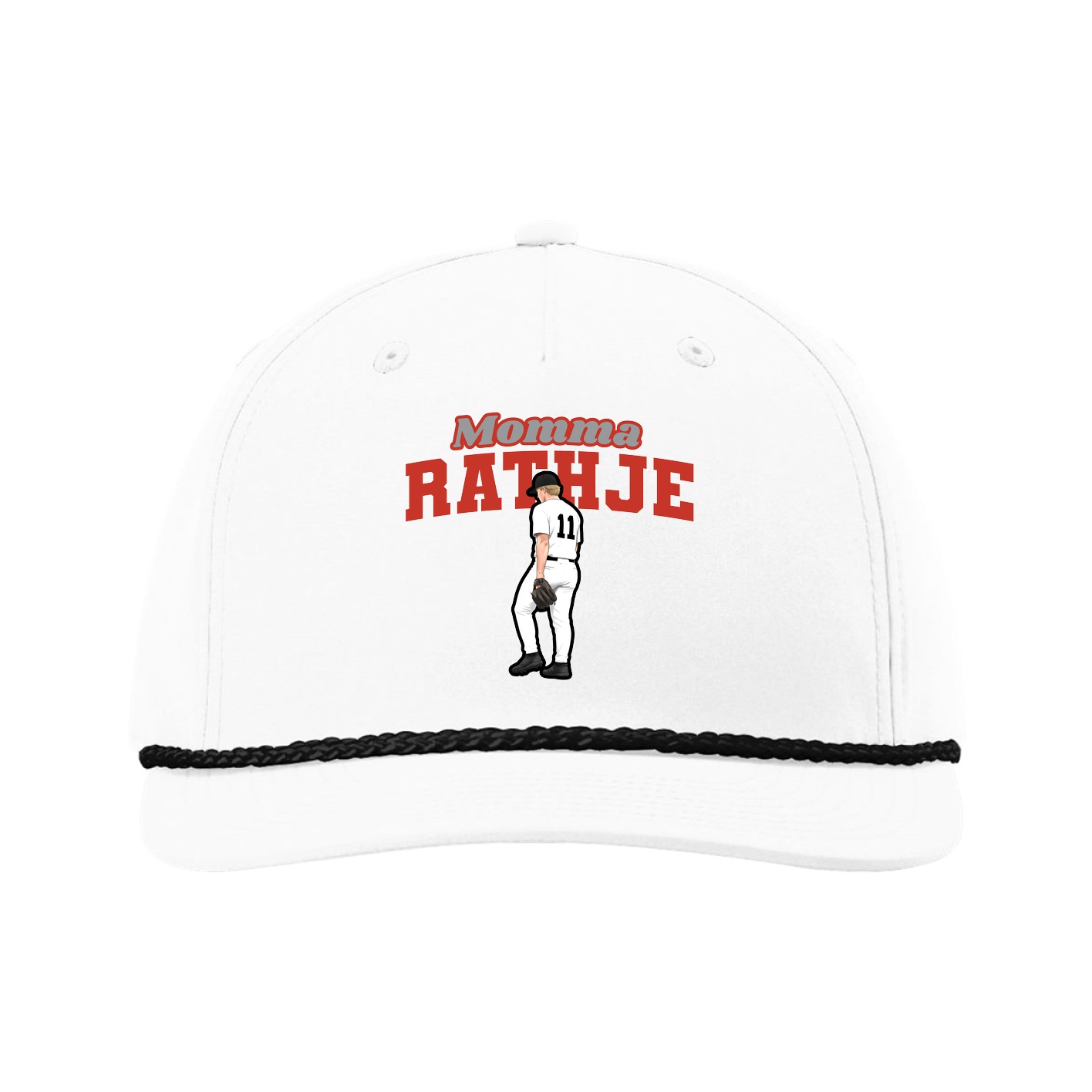 Five-Panel Classic Rope Cap — Mothers Day Block in White