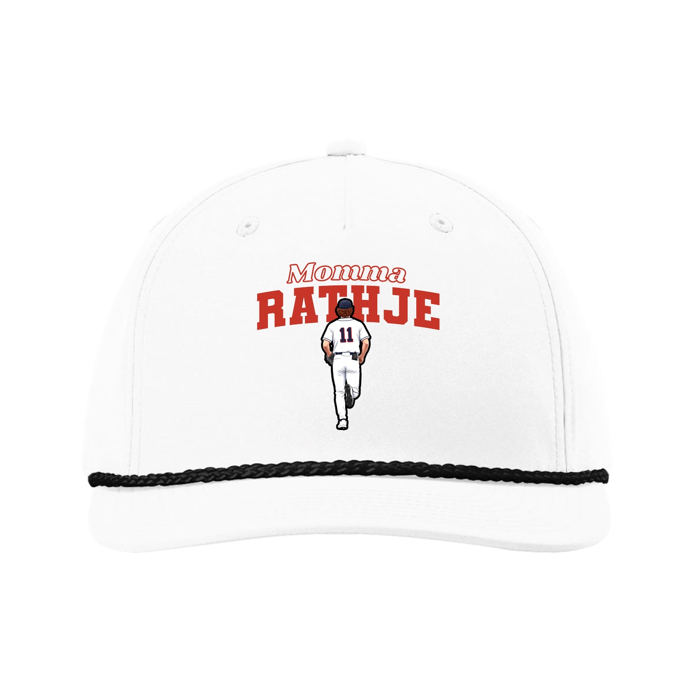 Five-Panel Classic Rope Cap — Mothers Day Block in White