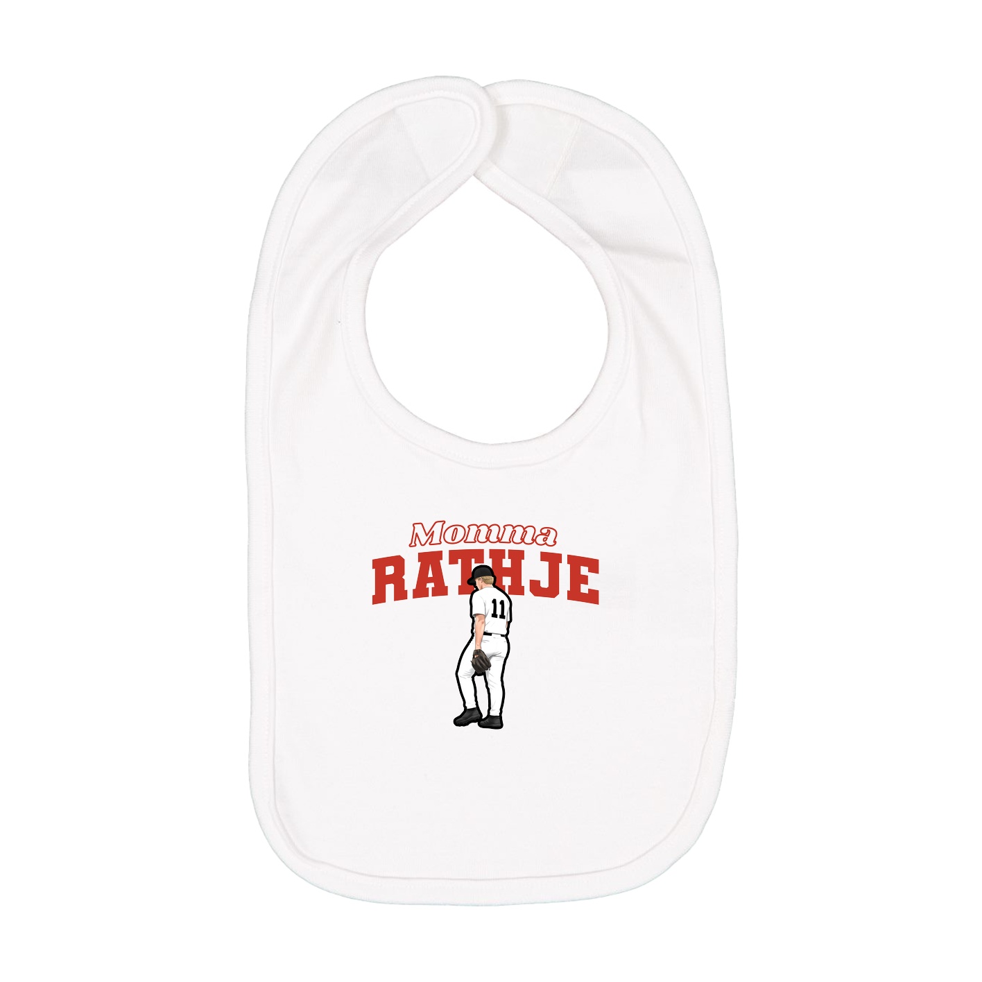 Infant Bib — Mothers Day Block in White