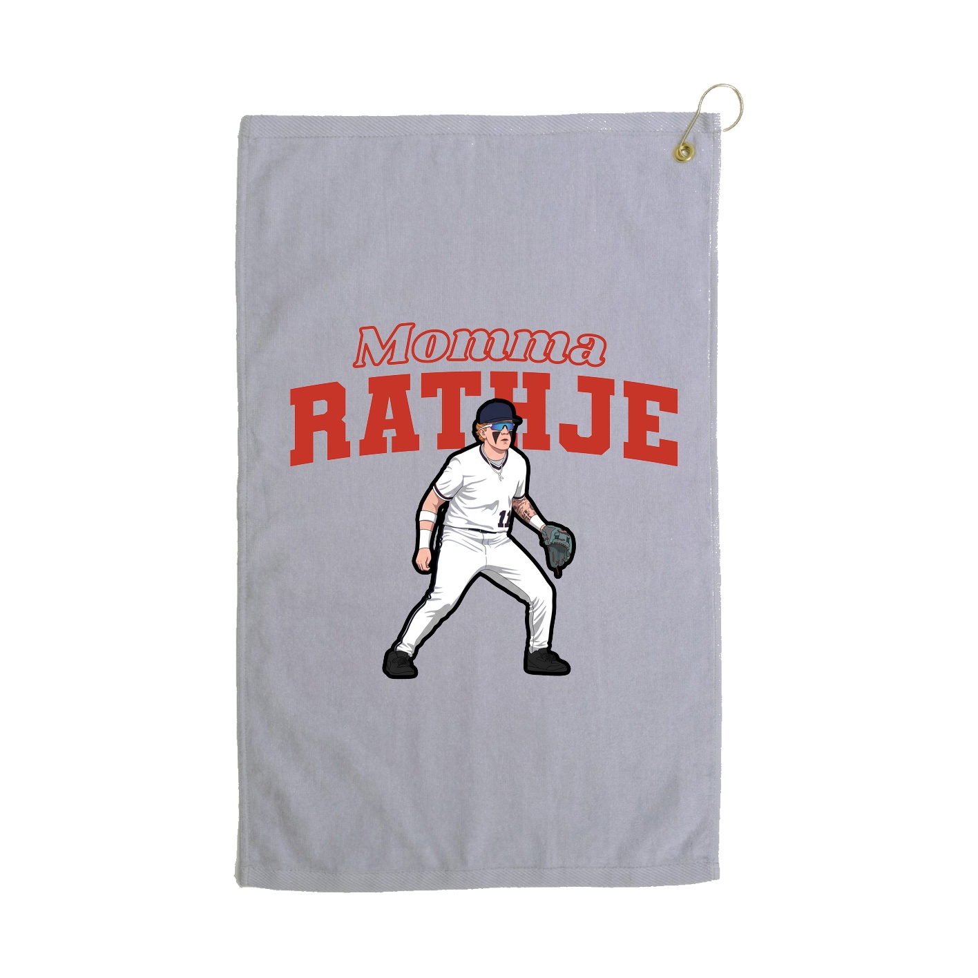 Golf Towel — Mothers Day Block in Grey