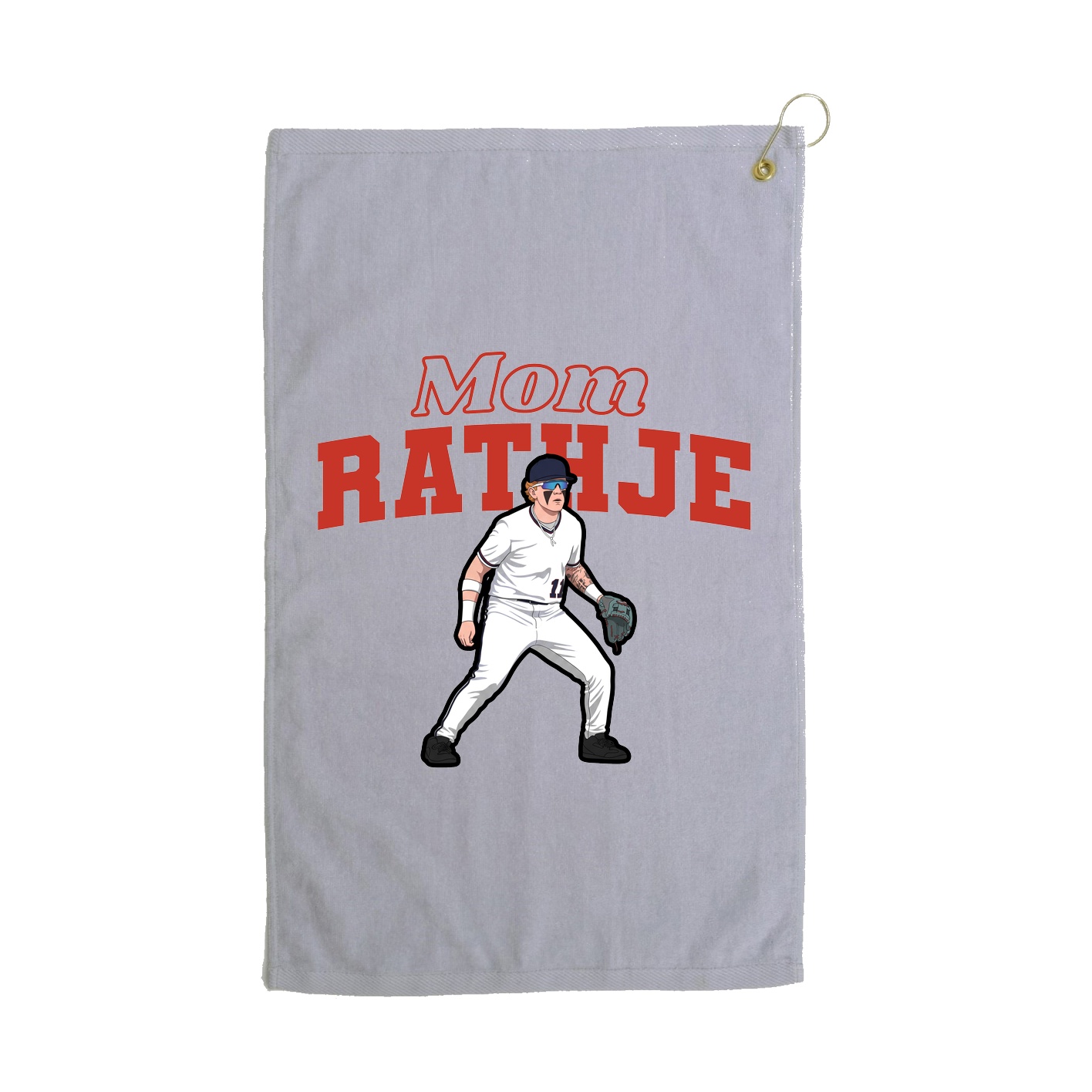 Golf Towel — Mothers Day Block in Grey