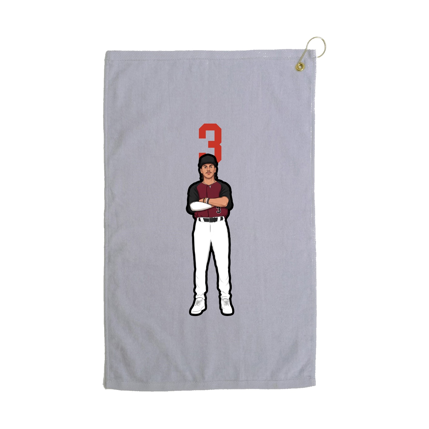 Golf Towel — Number Top in Grey