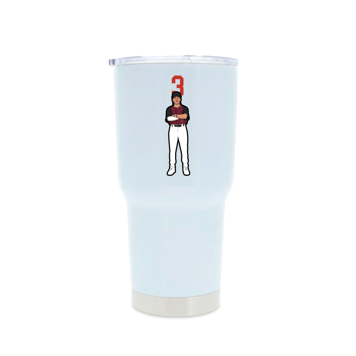 30oz Stainless Steel Tumbler — Number Top in White