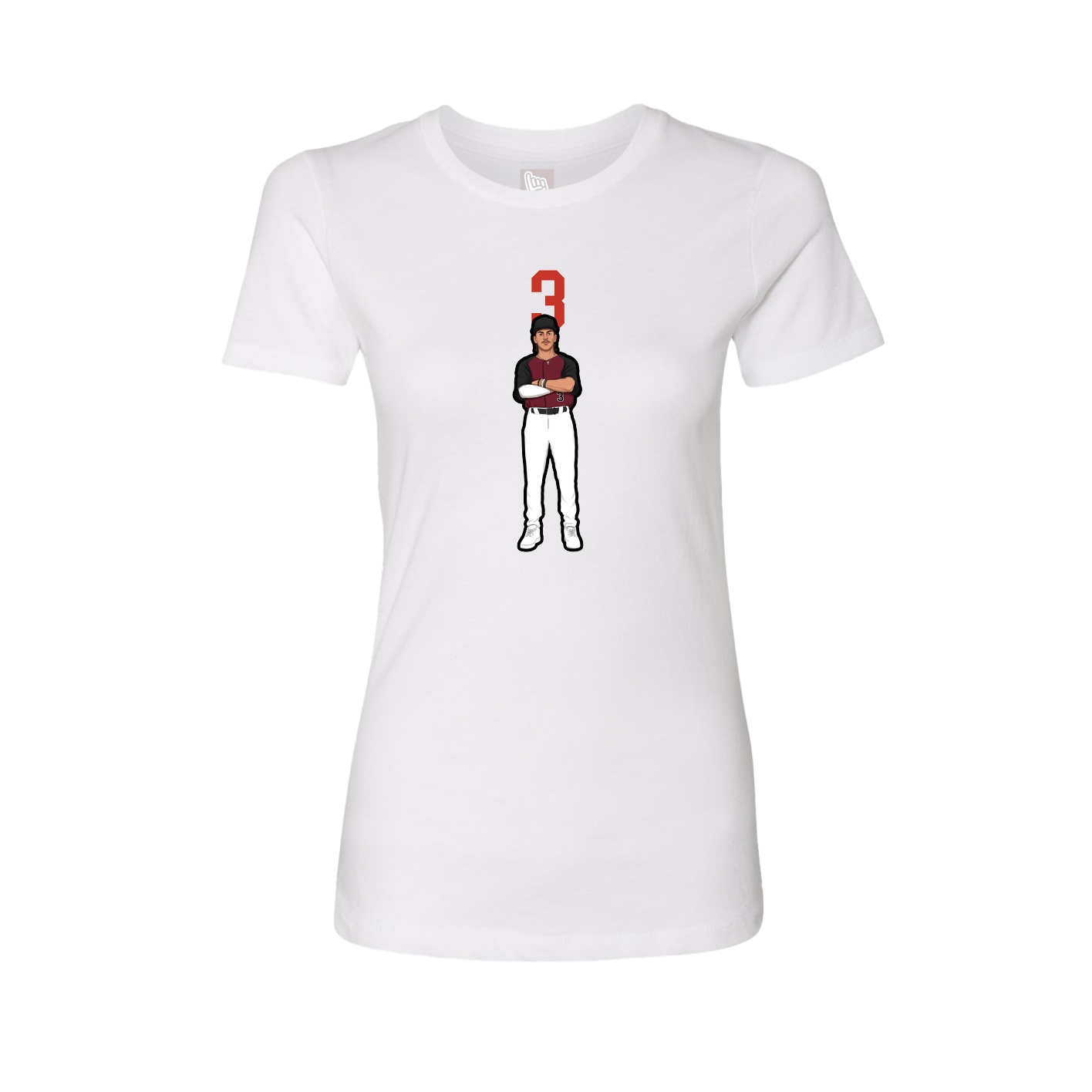 Womens Tee — Number Top in White