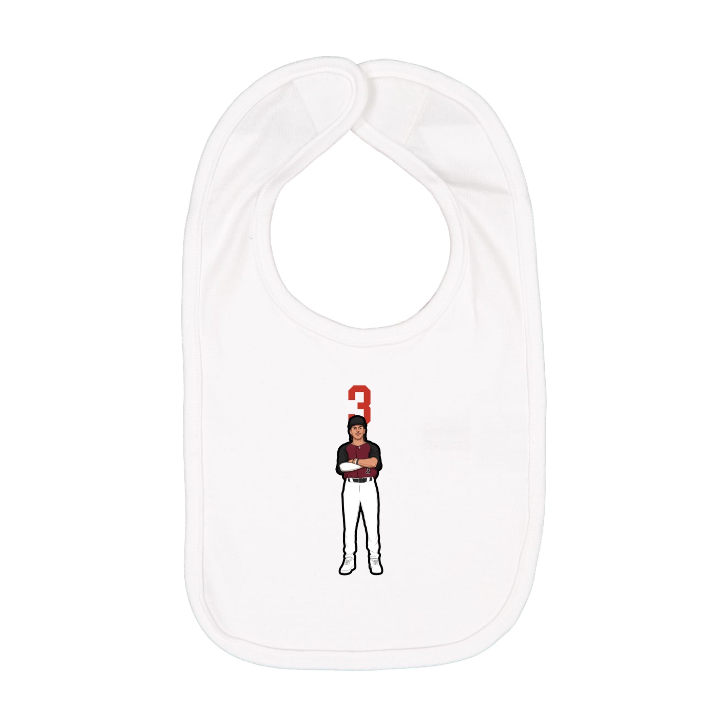 Infant Bib — Number Top in White