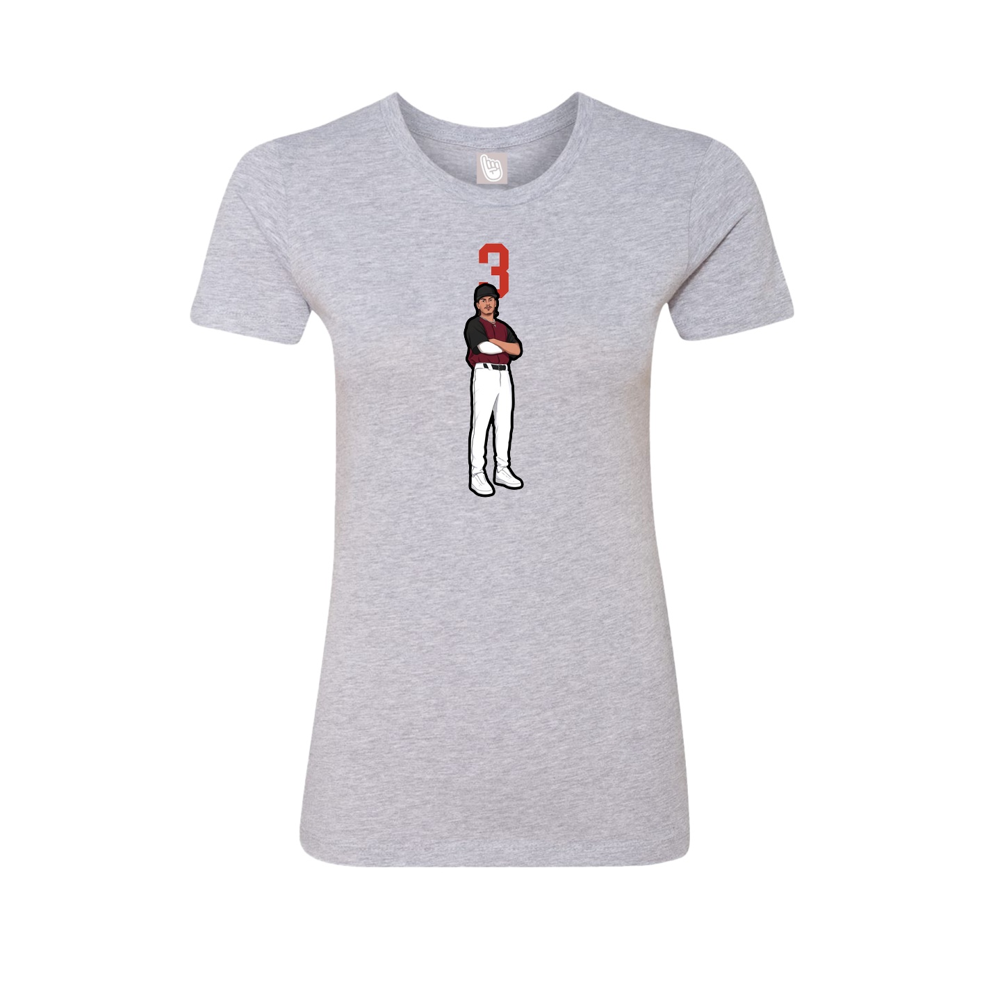 Womens Tee — Number Top in Grey