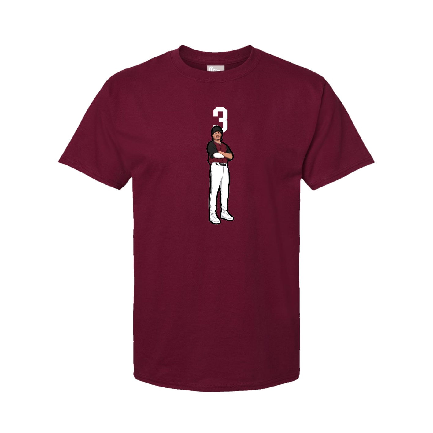 Youth Tee — Number Top in Cardinal