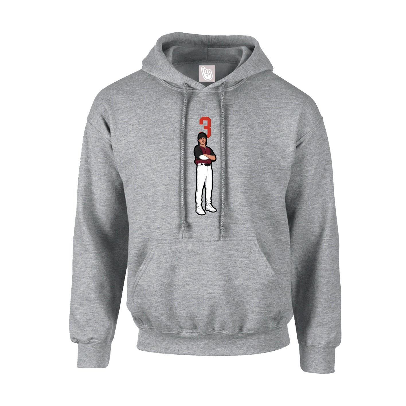 Youth Hoodie — Number Top in Grey
