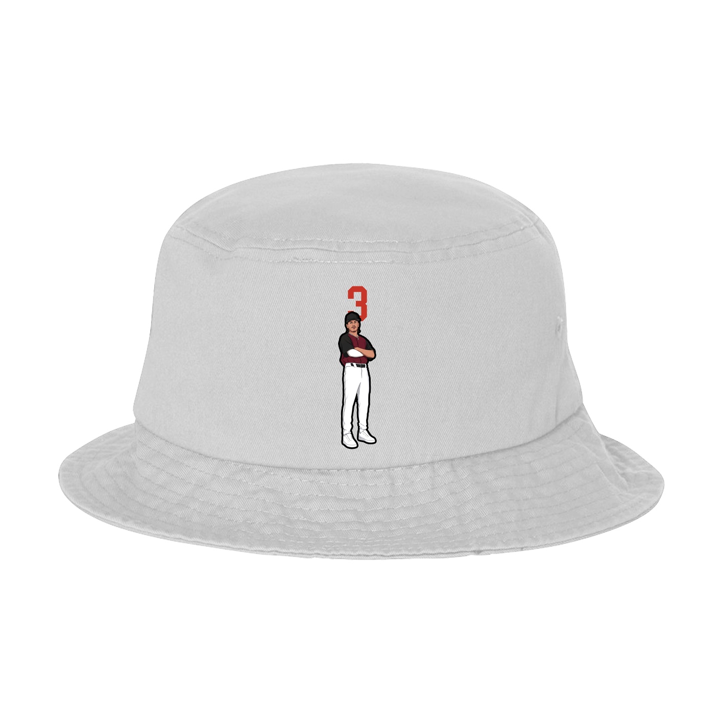 Bucket Cap — Number Top in White