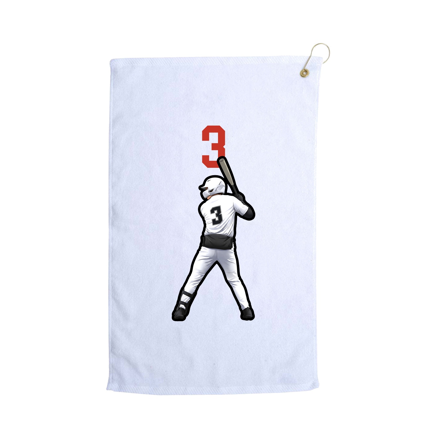 Golf Towel — Number Top in White