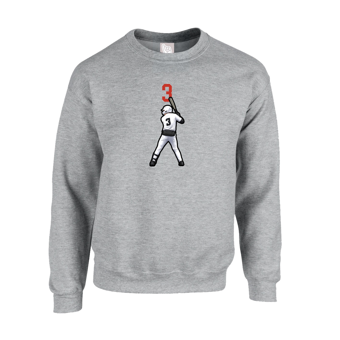 Fleece Crew — Number Top in Grey