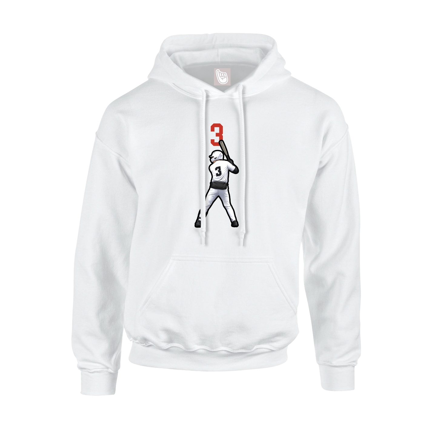 Youth Hoodie — Number Top in White