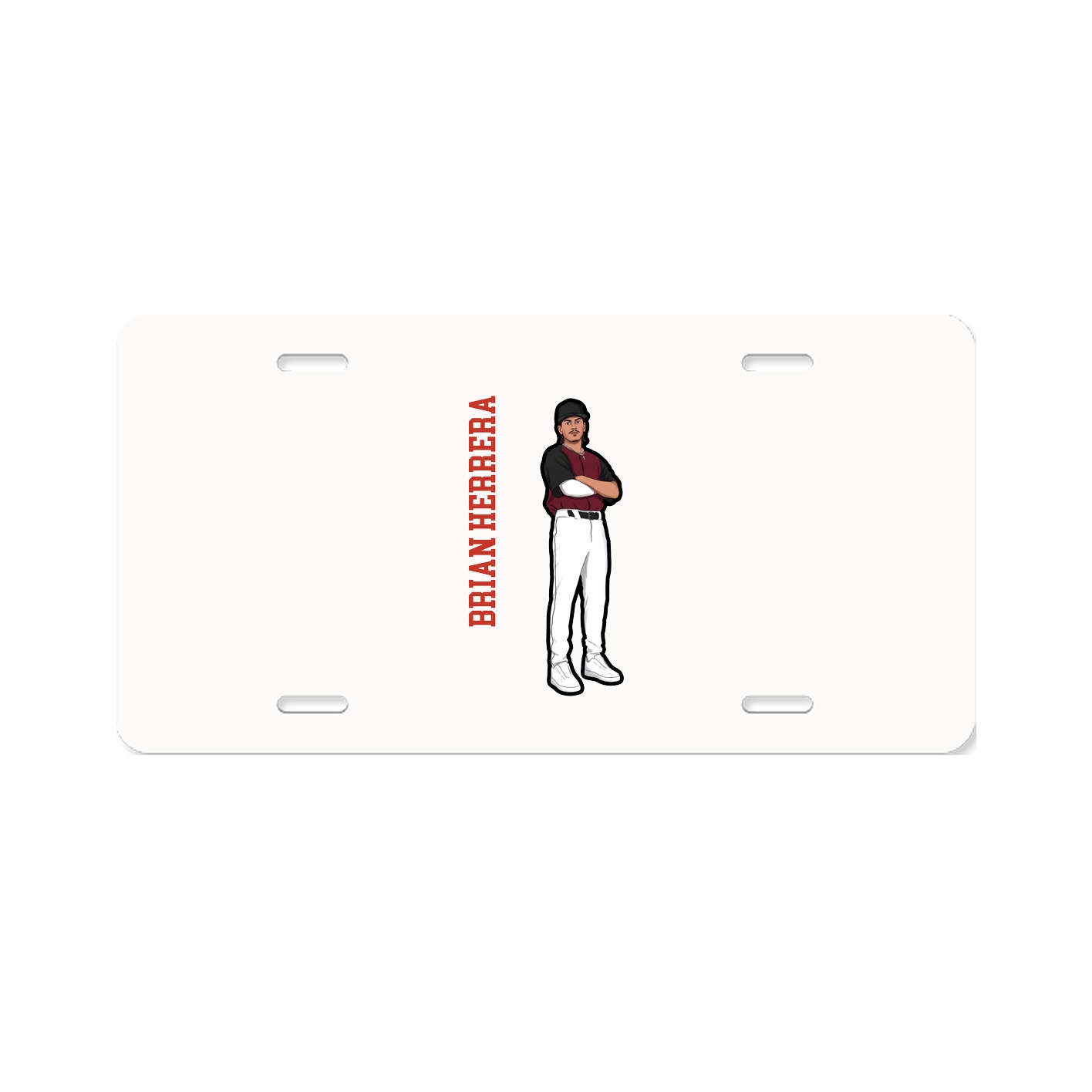 License Plate — Name Vertical in Classic