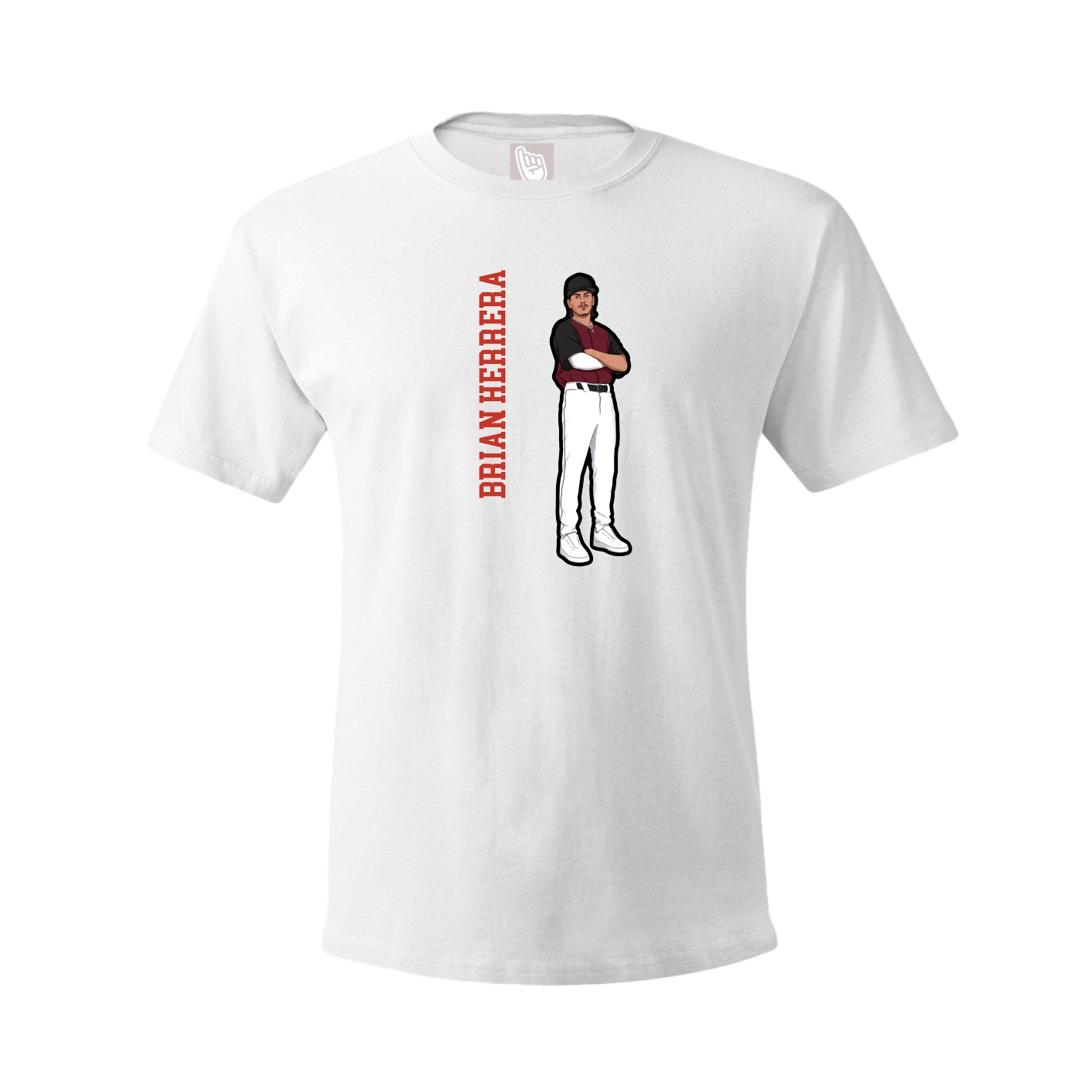 Tee — Name Vertical in White