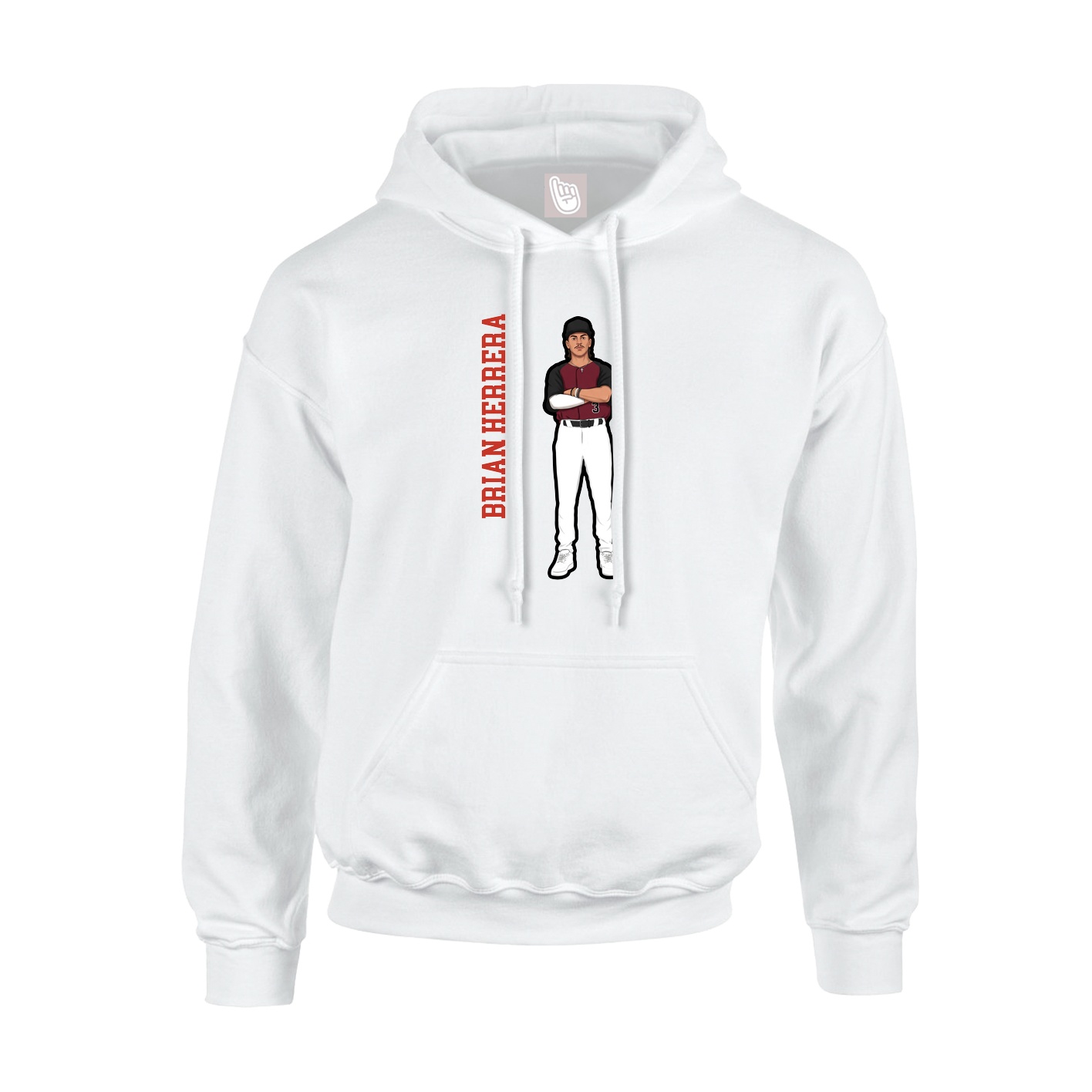 Hoodie — Name Vertical in White