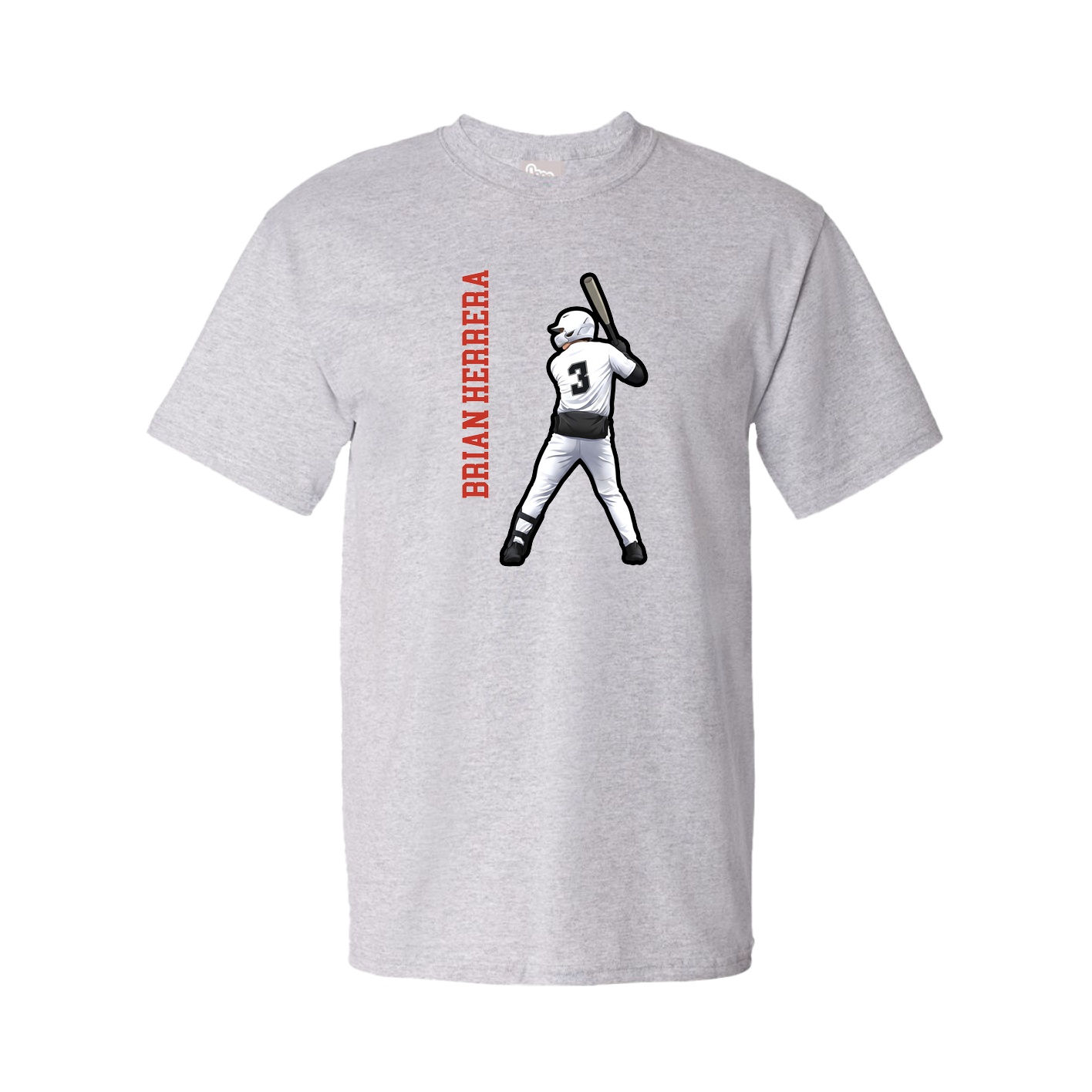 Tee — Name Vertical in Grey