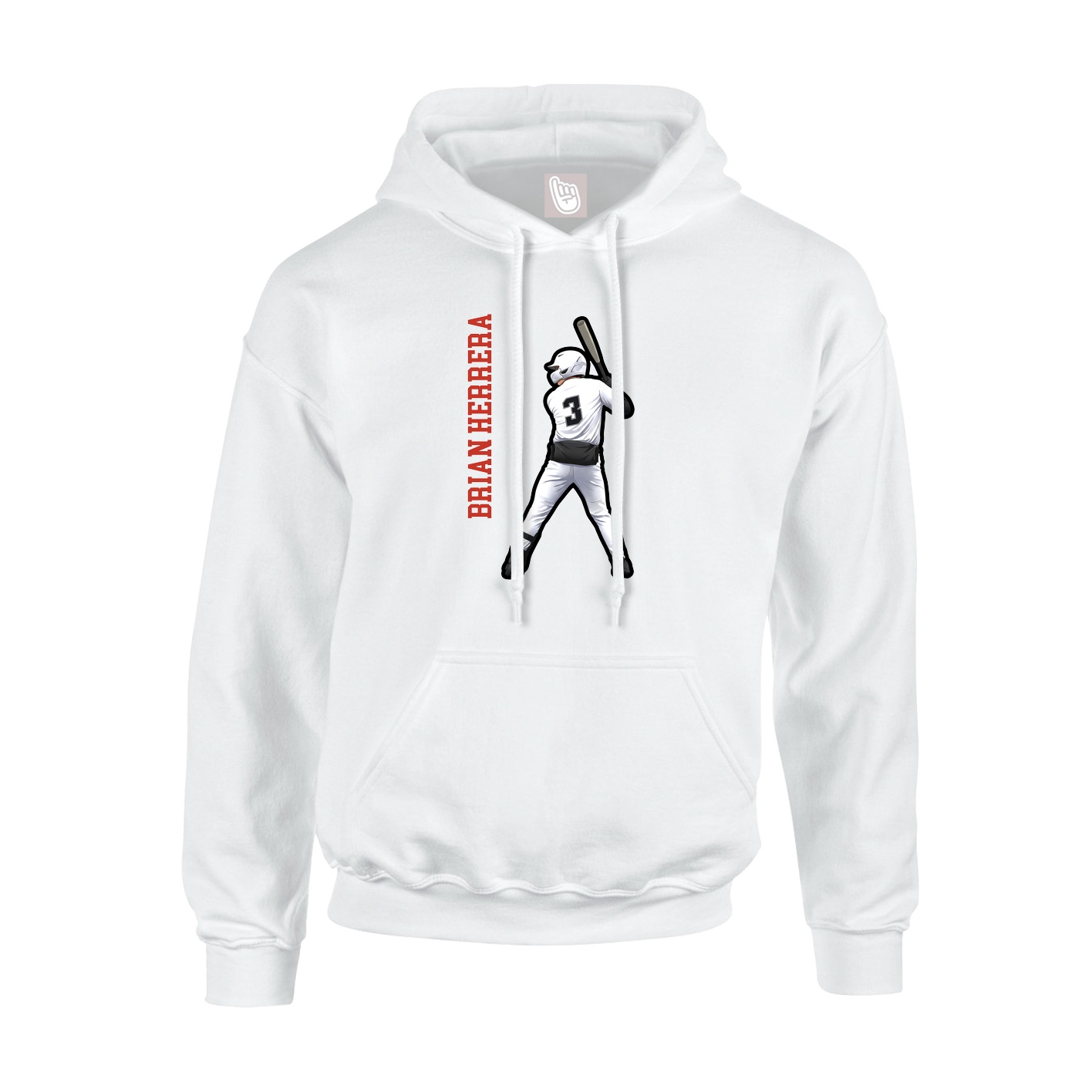 Youth Hoodie — Name Vertical in White